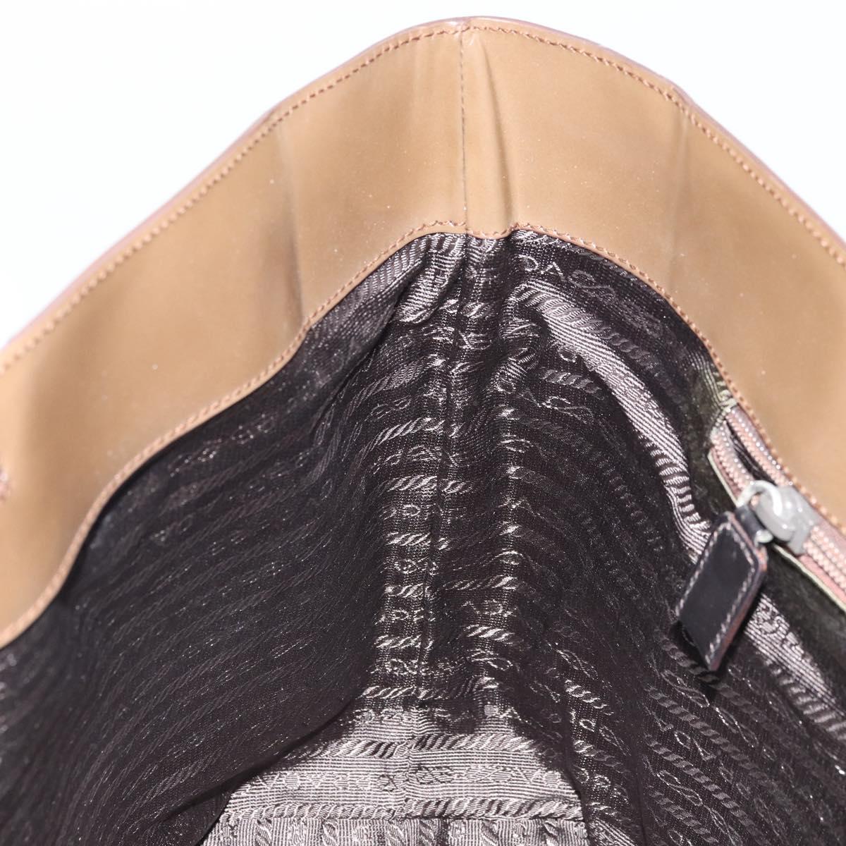 PRADA Tote Bag Patent leather Brown Auth 172898