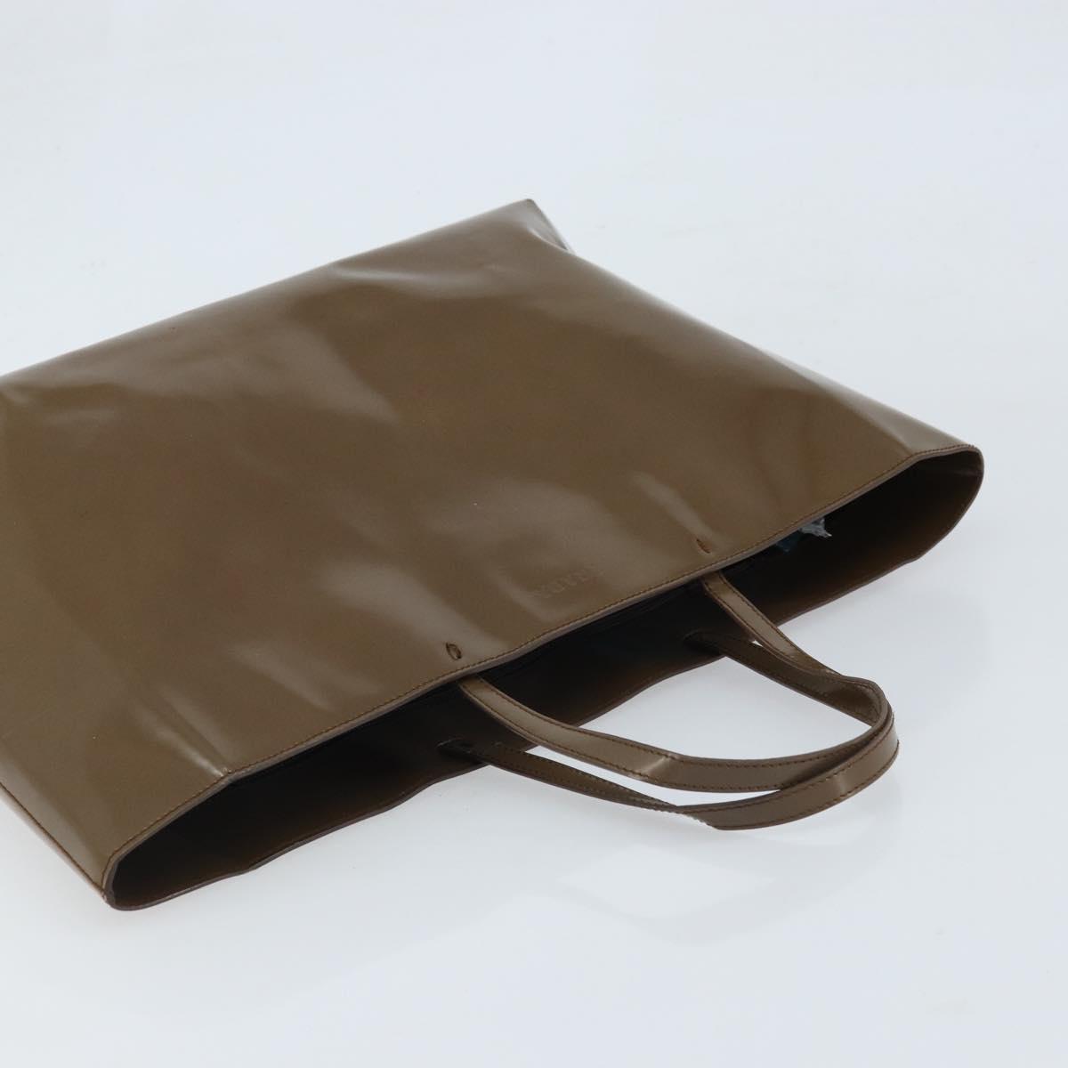 PRADA Tote Bag Patent leather Brown Auth 172898