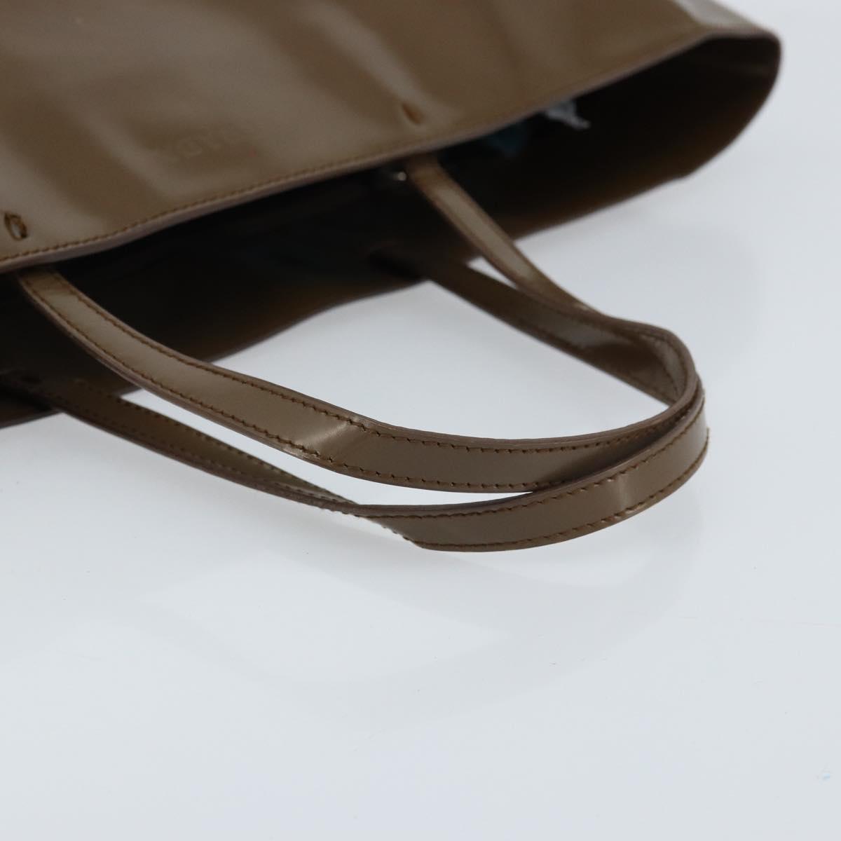 PRADA Tote Bag Patent leather Brown Auth 172898