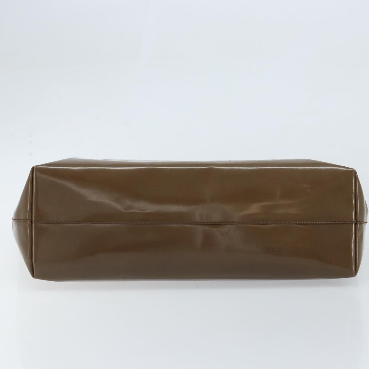 PRADA Tote Bag Patent leather Brown Auth 172898