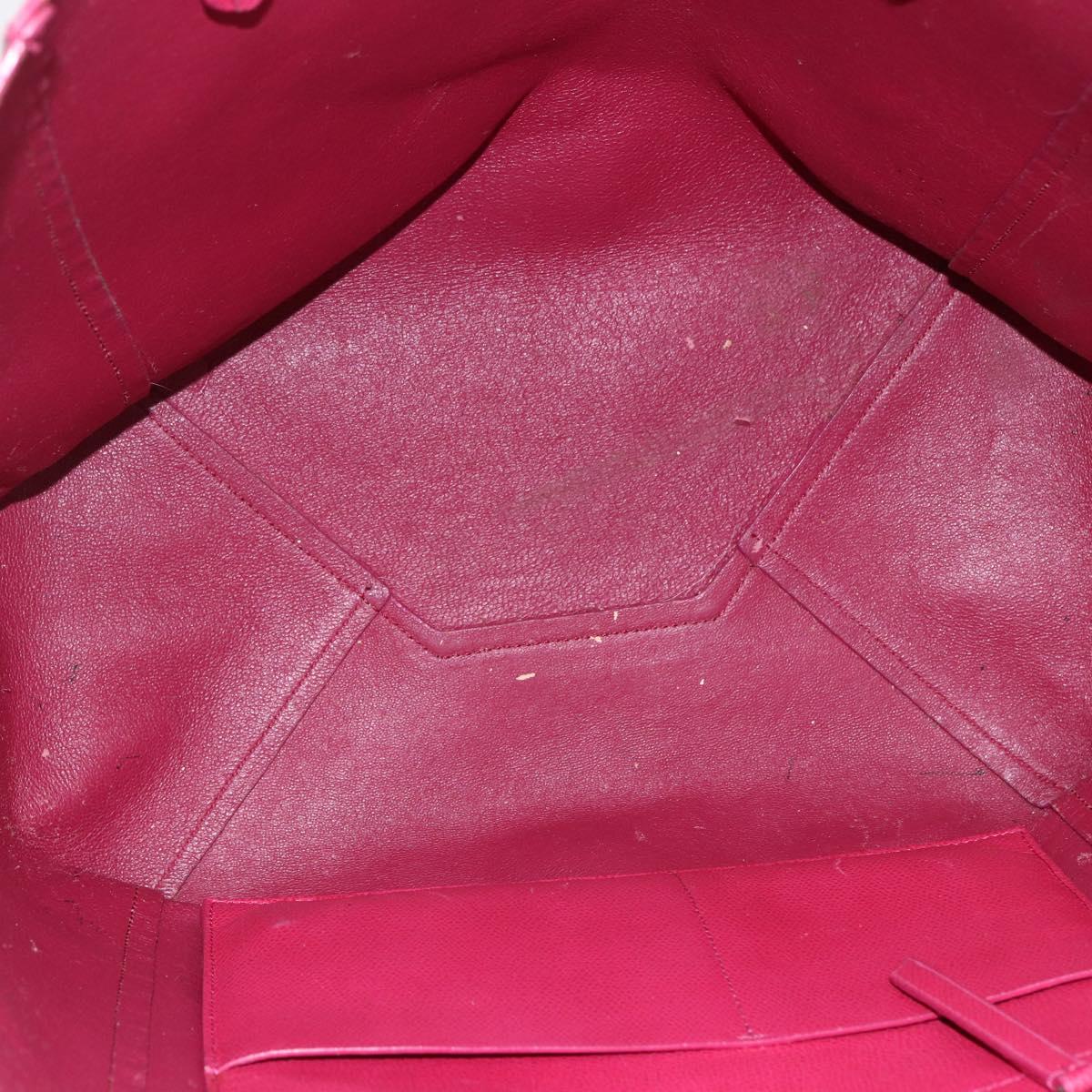 CELINE Cabas Phantom Tote Bag Leather Pink Gold Auth 172899
