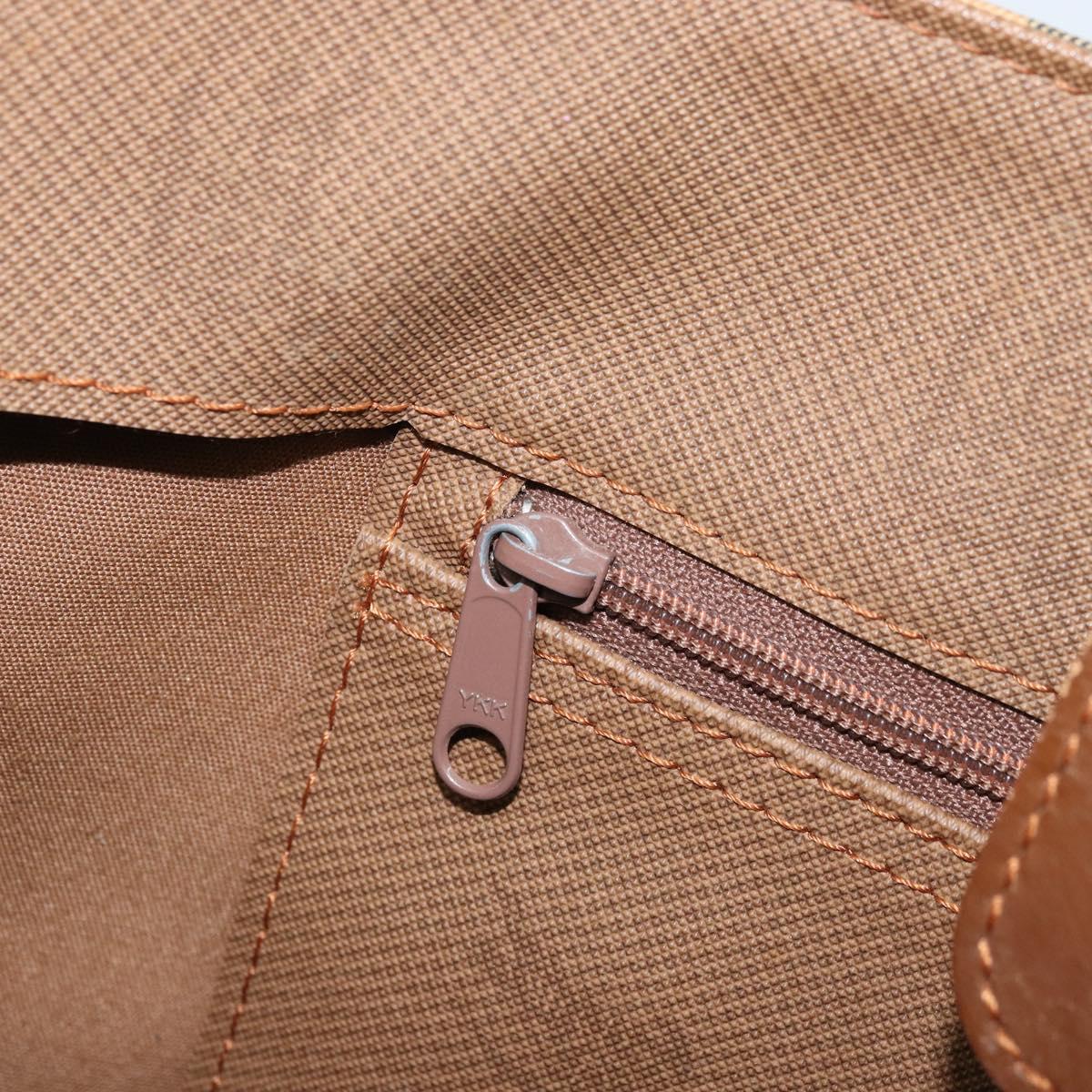 Burberrys Nova Check Hand Bag Canvas Beige Gold Auth 172901
