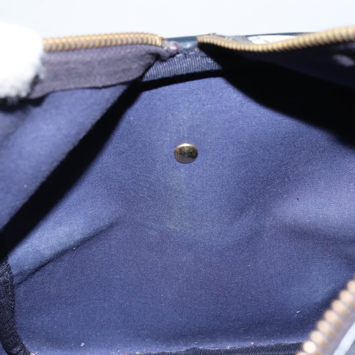 GUCCI GG Supreme Boston Bag PVC Navy Gold Auth 172914