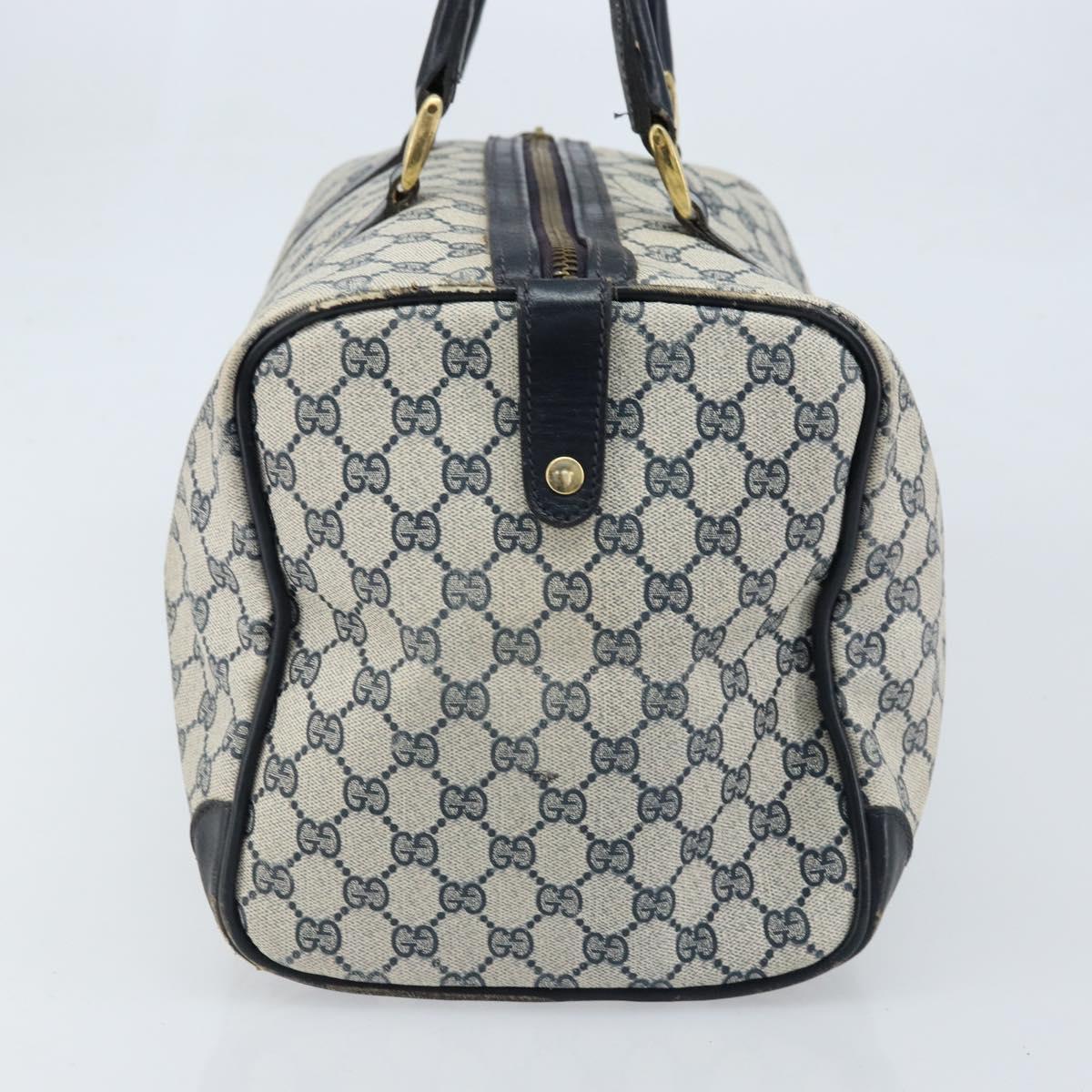 GUCCI GG Supreme Boston Bag PVC Navy Gold Auth 172914