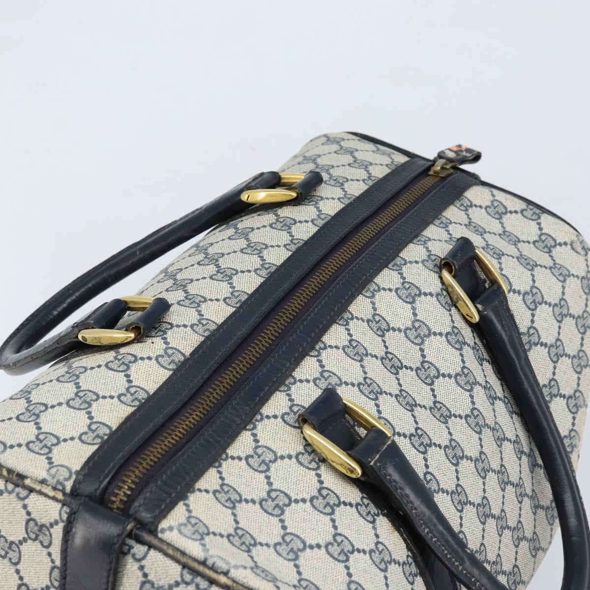 GUCCI GG Supreme Boston Bag PVC Navy Gold Auth 172914