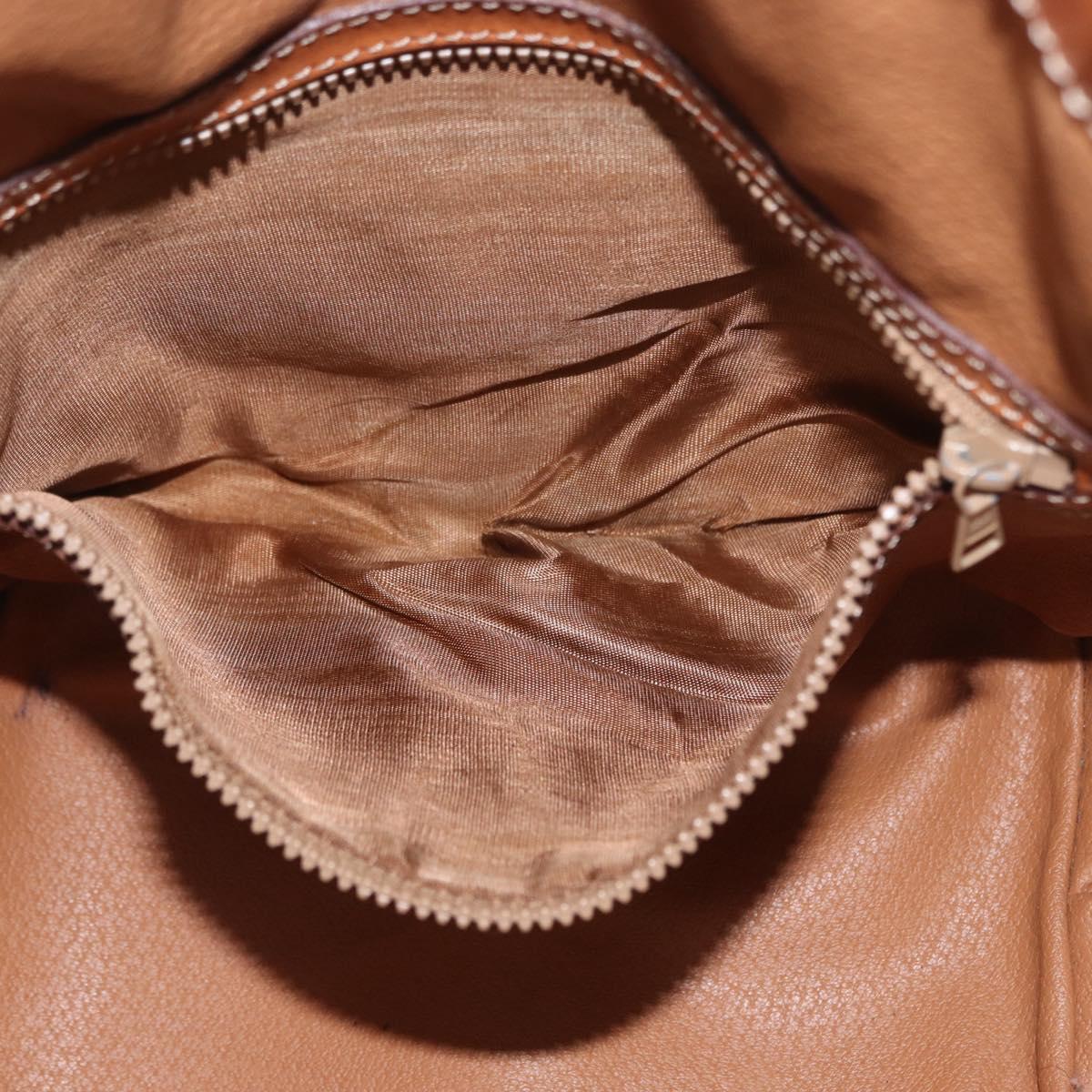 CELINE Macadam Canvas purse Shoulder Bag PVC Leather Brown Gold Auth 172917
