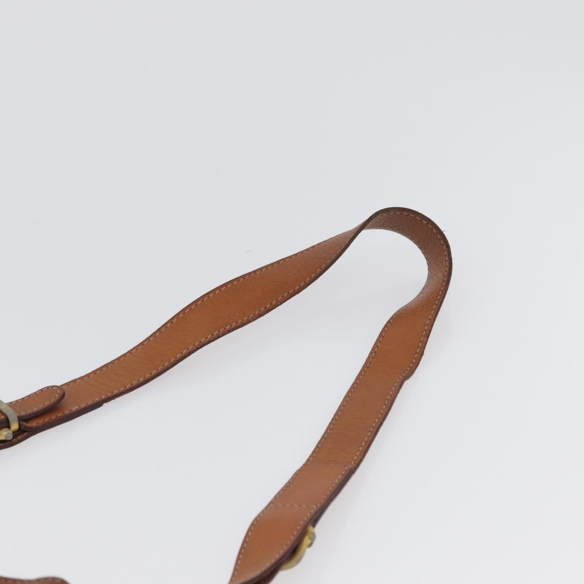 CELINE Macadam Canvas purse Shoulder Bag PVC Leather Brown Gold Auth 172917