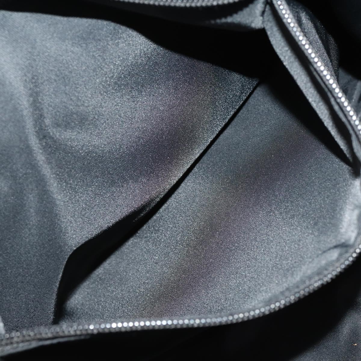 GUCCI Shoulder Bag Nylon 2way Black Silver Auth 172937