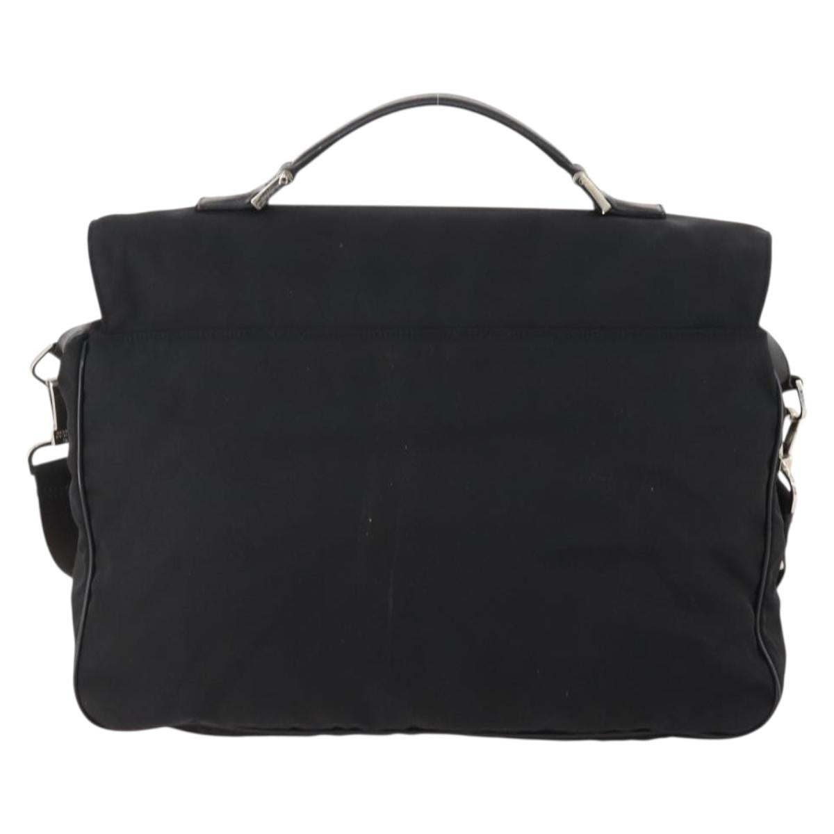 GUCCI Shoulder Bag Nylon 2way Black Silver Auth 172937