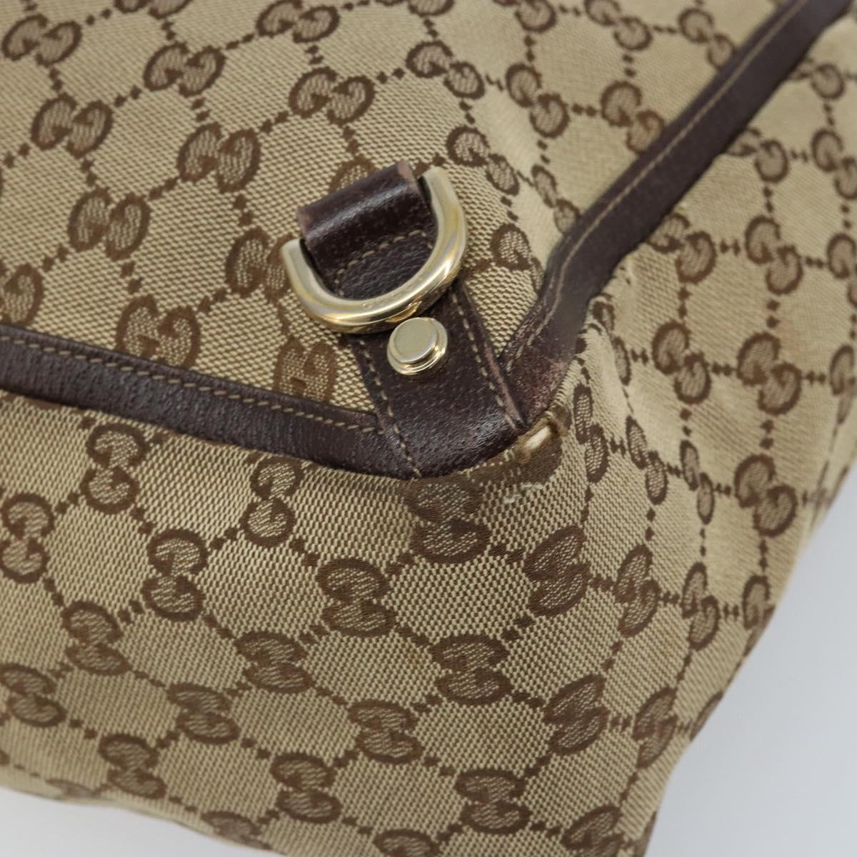 GUCCI GG Canvas Abbey Tote Bag Beige Gold 141472 Auth 172941
