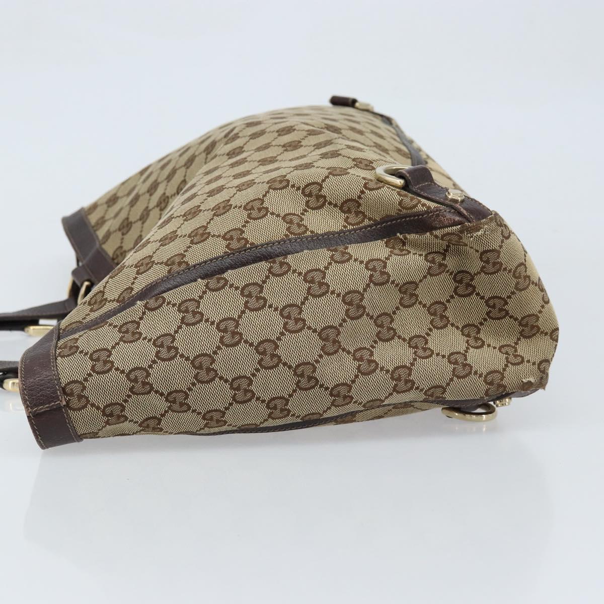 GUCCI GG Canvas Abbey Tote Bag Beige Gold 141472 Auth 172941