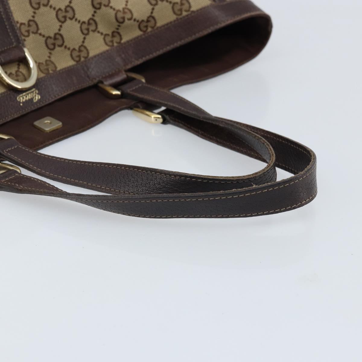 GUCCI GG Canvas Abbey Tote Bag Beige Gold 141472 Auth 172941