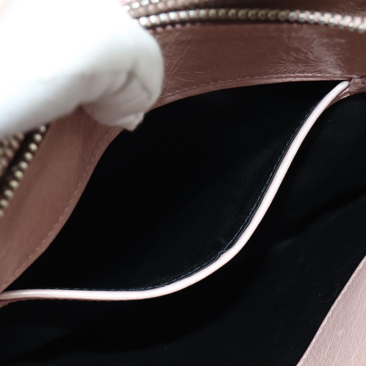 Miu Miu Matelasse Hand Bag Leather 2way Pink Silver Auth 172949V