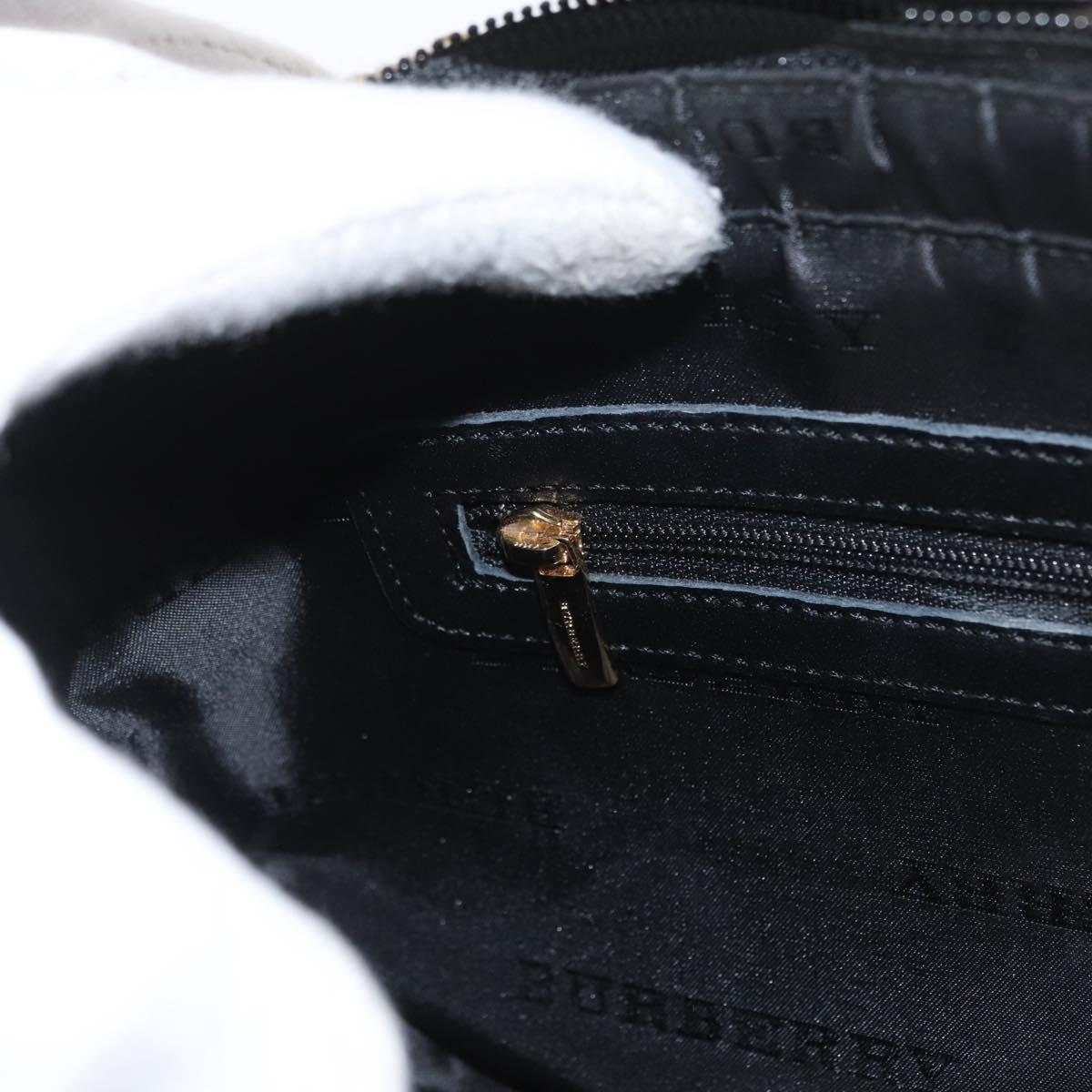 BURBERRY Nova Check Shoulder Bag Wool Beige Gold Auth 172950