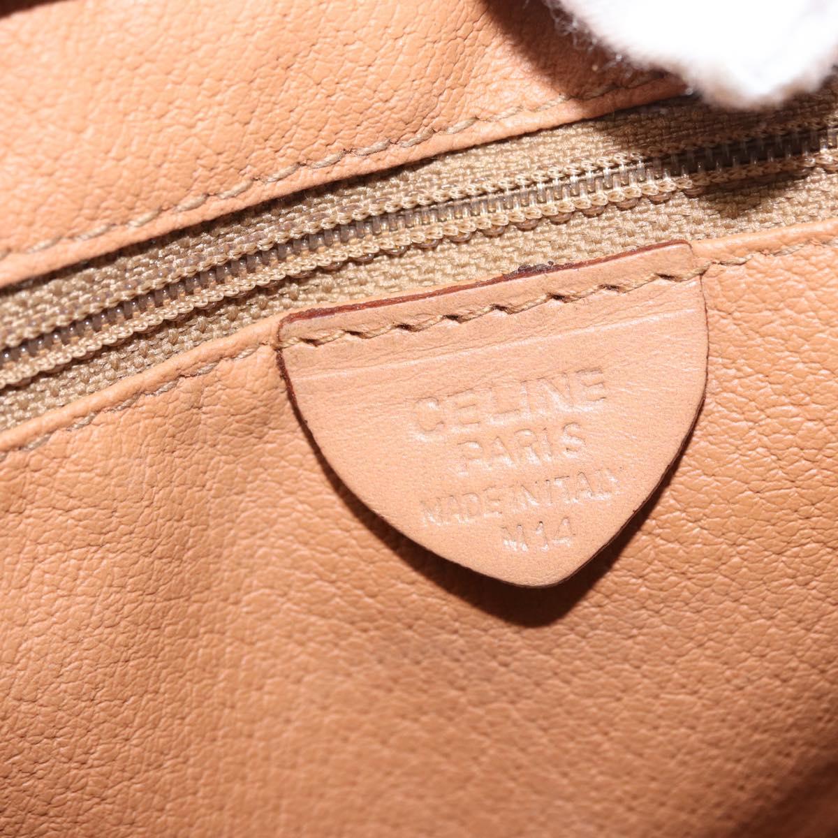 CELINE Macadam Canvas Hand Bag PVC Leather Brown Gold Auth 172965