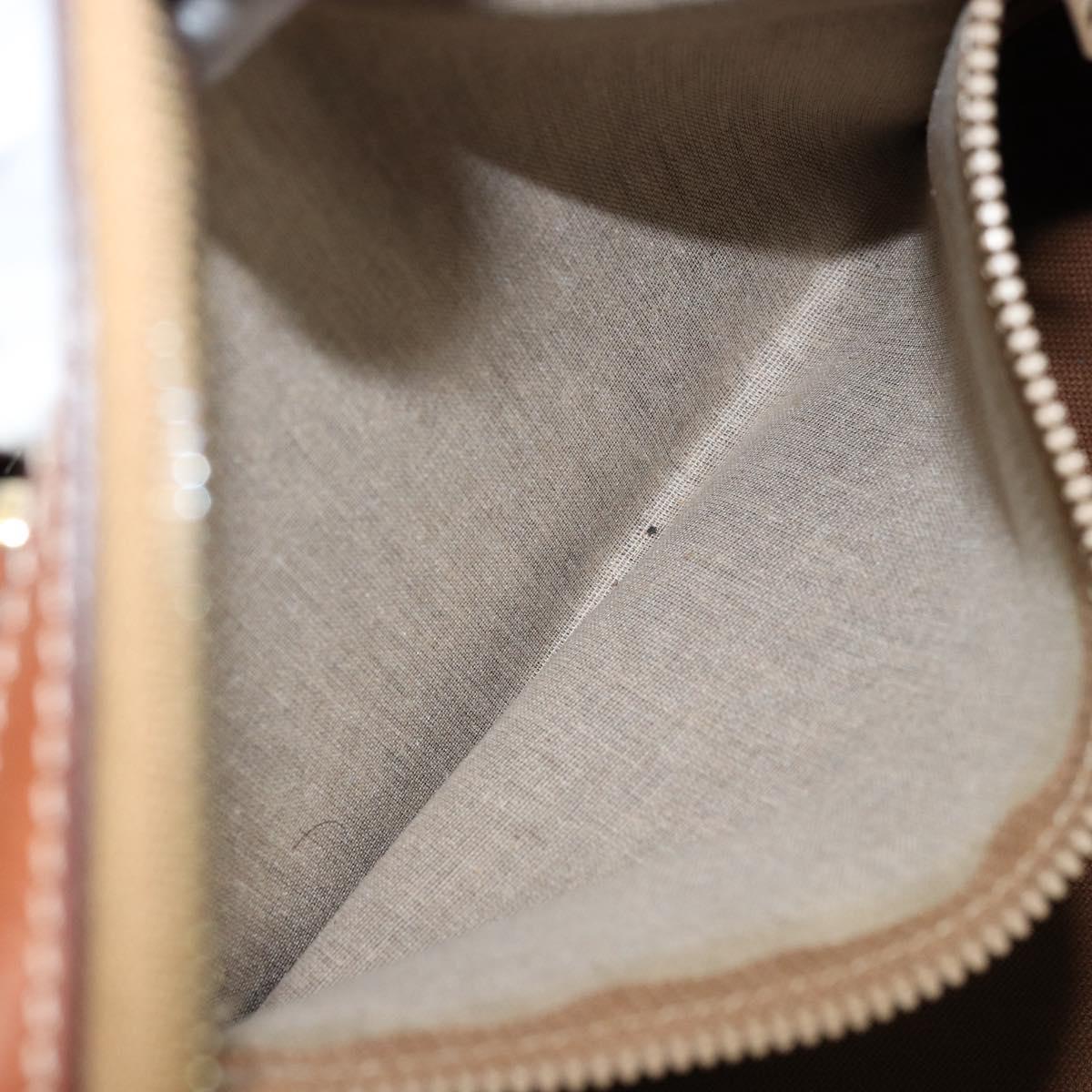 CELINE Macadam Canvas Hand Bag PVC Leather Brown Gold Auth 172968A