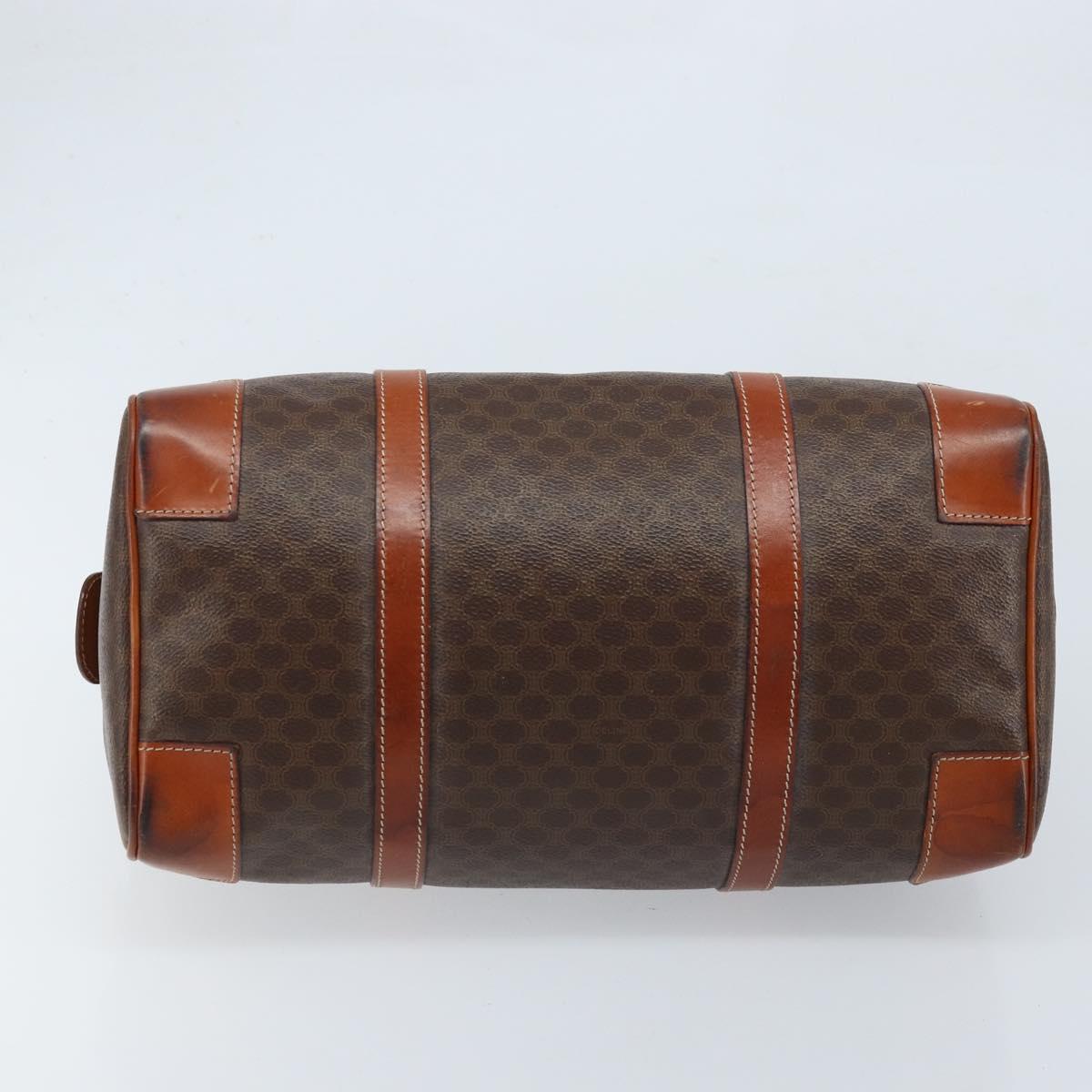 CELINE Macadam Canvas Hand Bag PVC Leather Brown Gold Auth 172968A