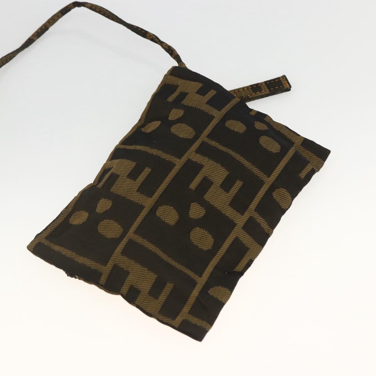 FENDI Zucca Canvas Tote Bag Brown Black Auth 172970