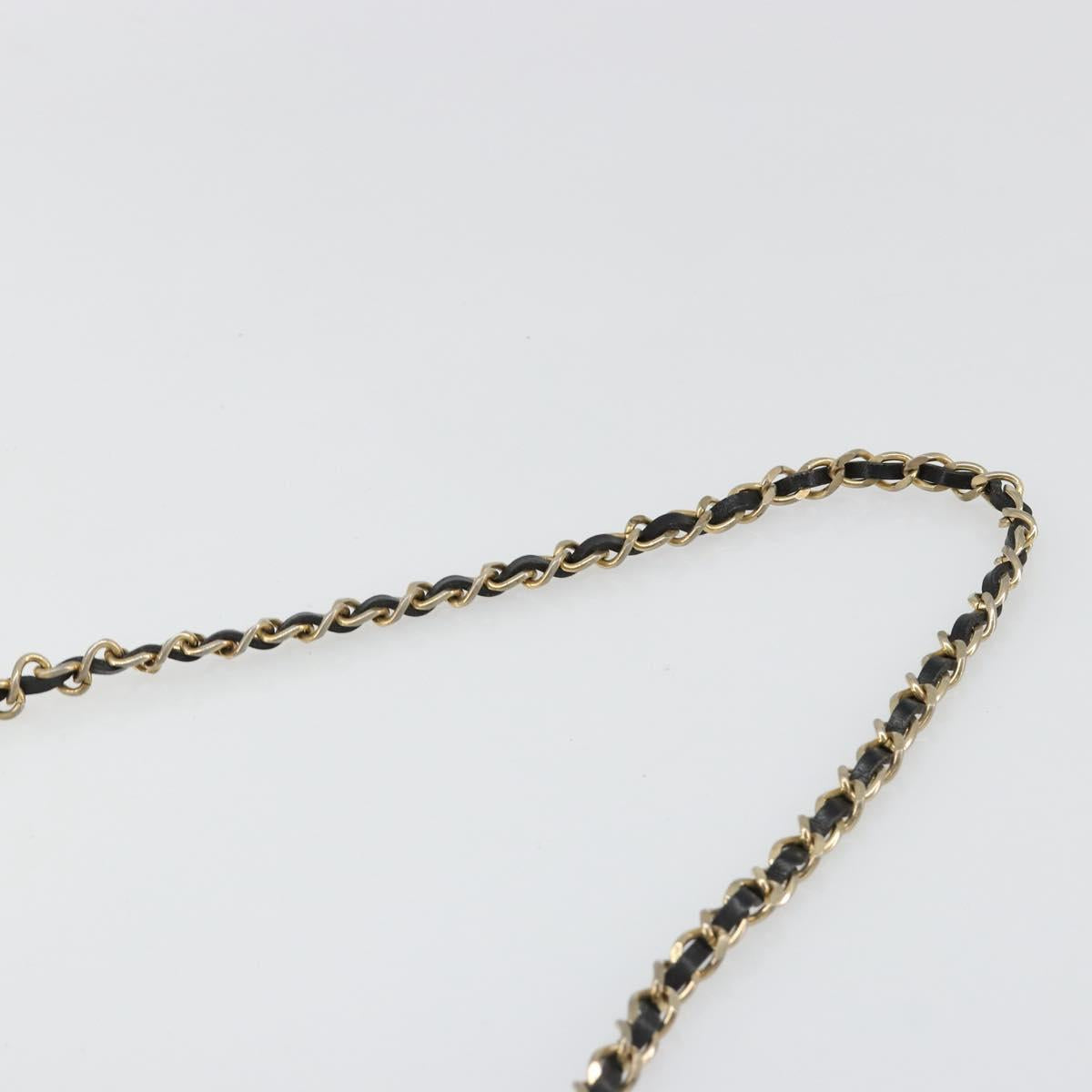 CHANEL Chain Shoulder Bag Patent leather Black Gold CC Auth 172993