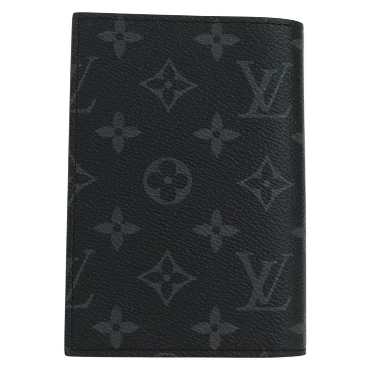 LOUIS VUITTON Monogram Eclipse Couverture Passpole NM Case M64501 Auth 173016S