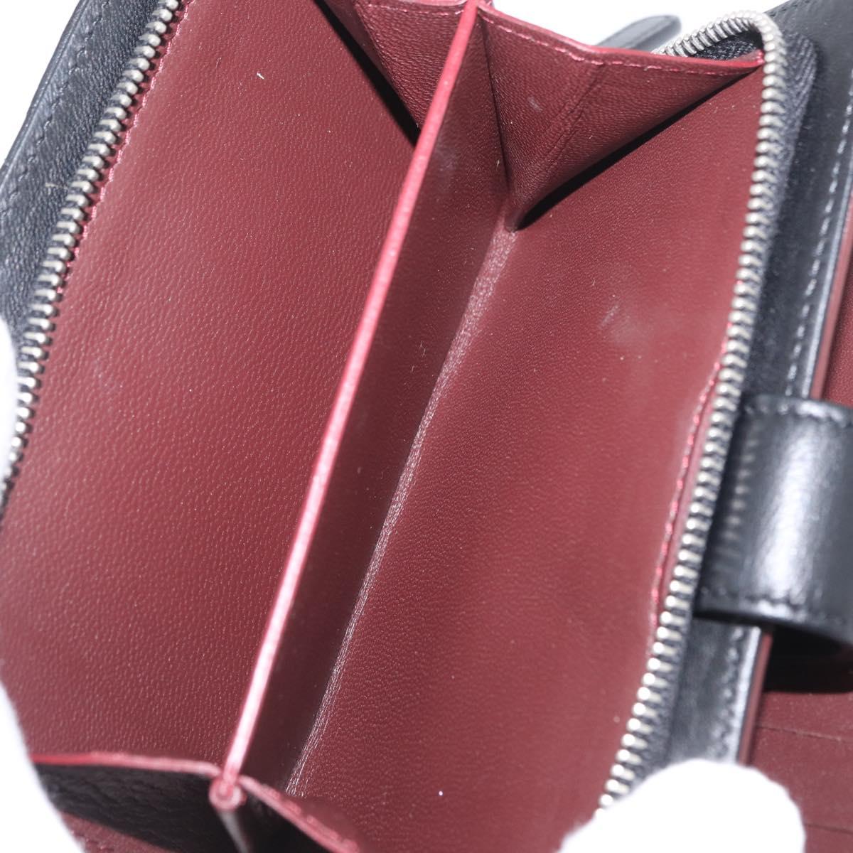 CHANEL Matelasse Bifold Wallet Lamb Skin Black Silver CC Auth 173017SAV