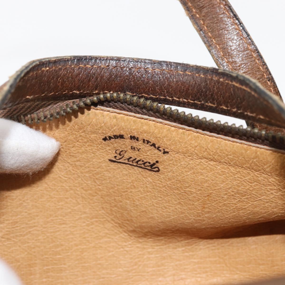 GUCCI Hand Bag Leather Brown Auth 173031