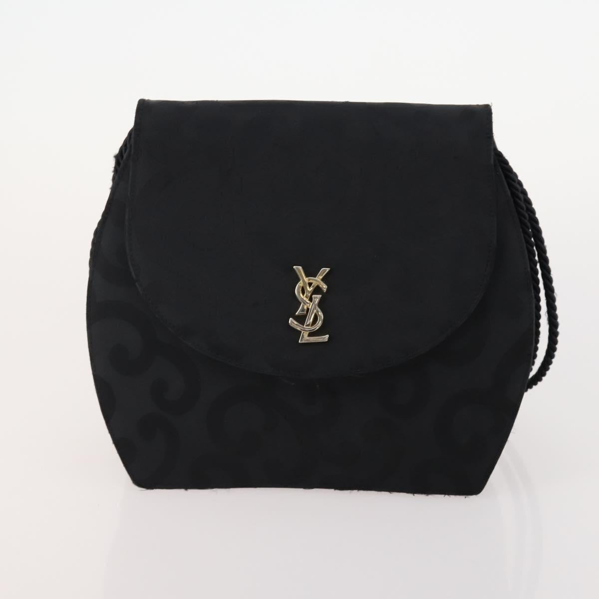 SAINT LAURENT Pecan Canvas Bag Leather nylon 3 Set Black Brown Auth 173049