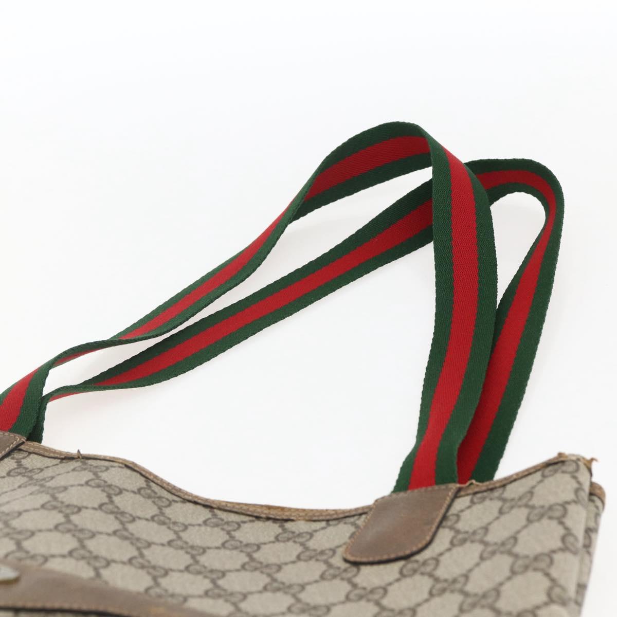 GUCCI GG Supreme Web Sherry Line Tote Bag PVC Beige 39 02 003 Auth 173103