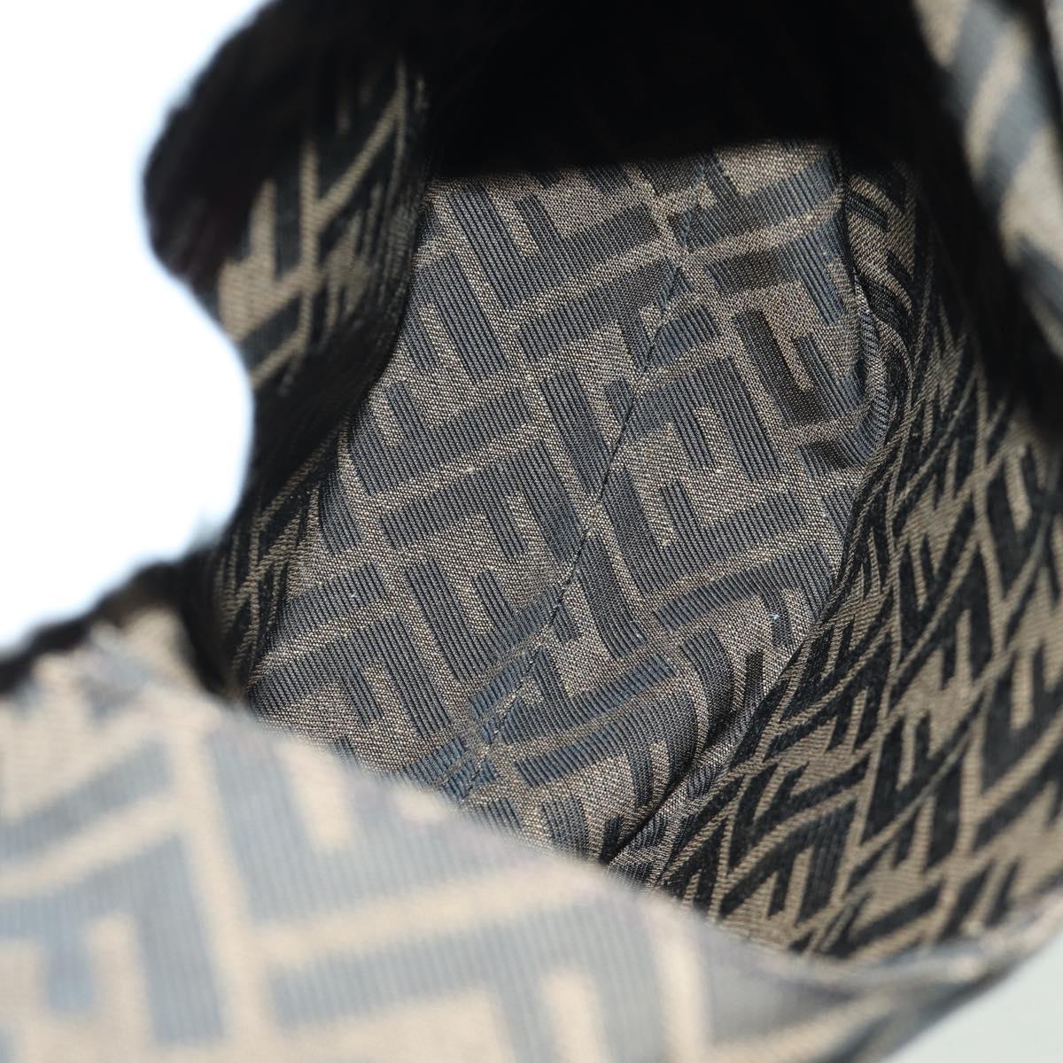 FENDI Zucca Canvas Taroout Hand Bag Brown Black Auth 173118SM