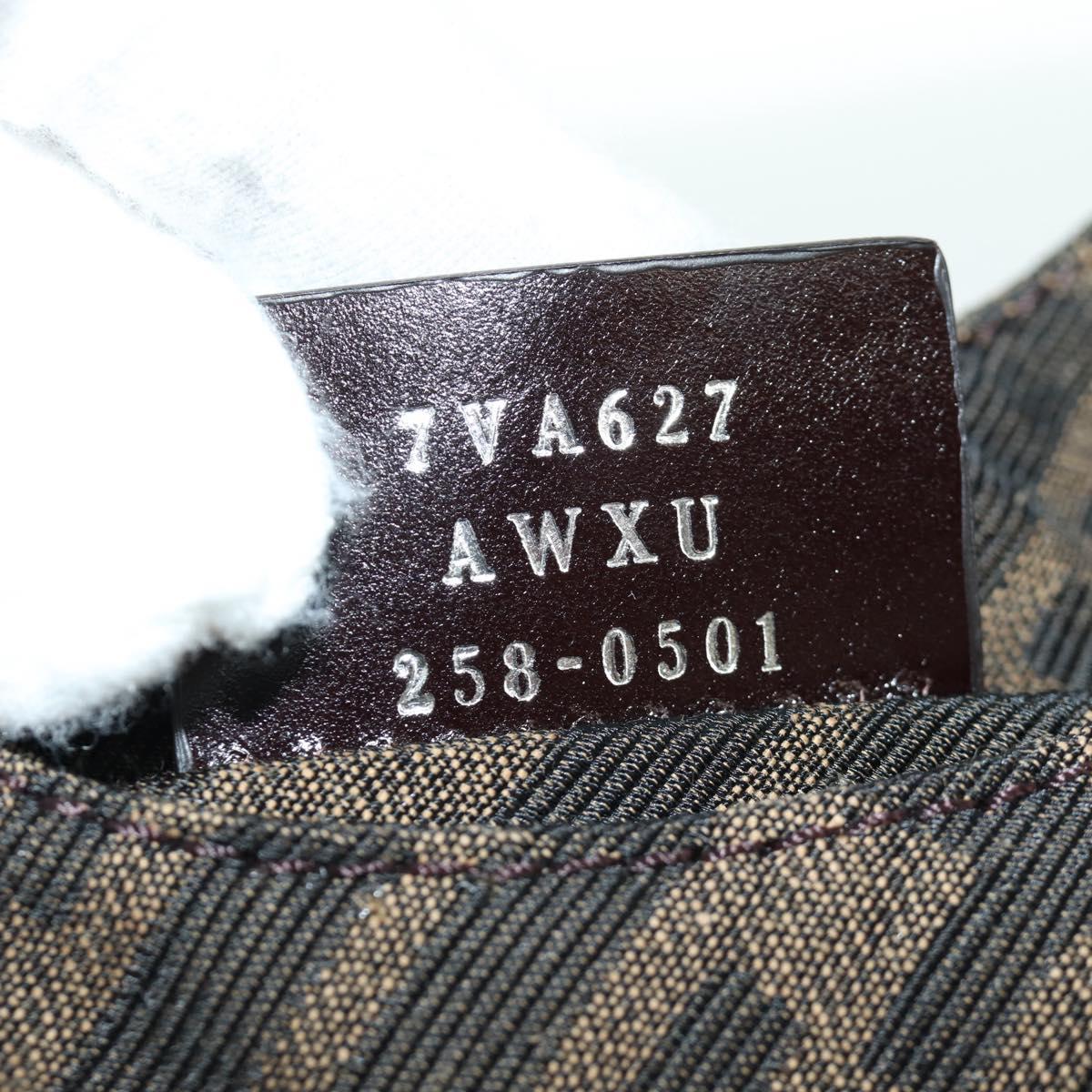 FENDI Zucca Canvas Taroout Hand Bag Brown Black Auth 173118SM