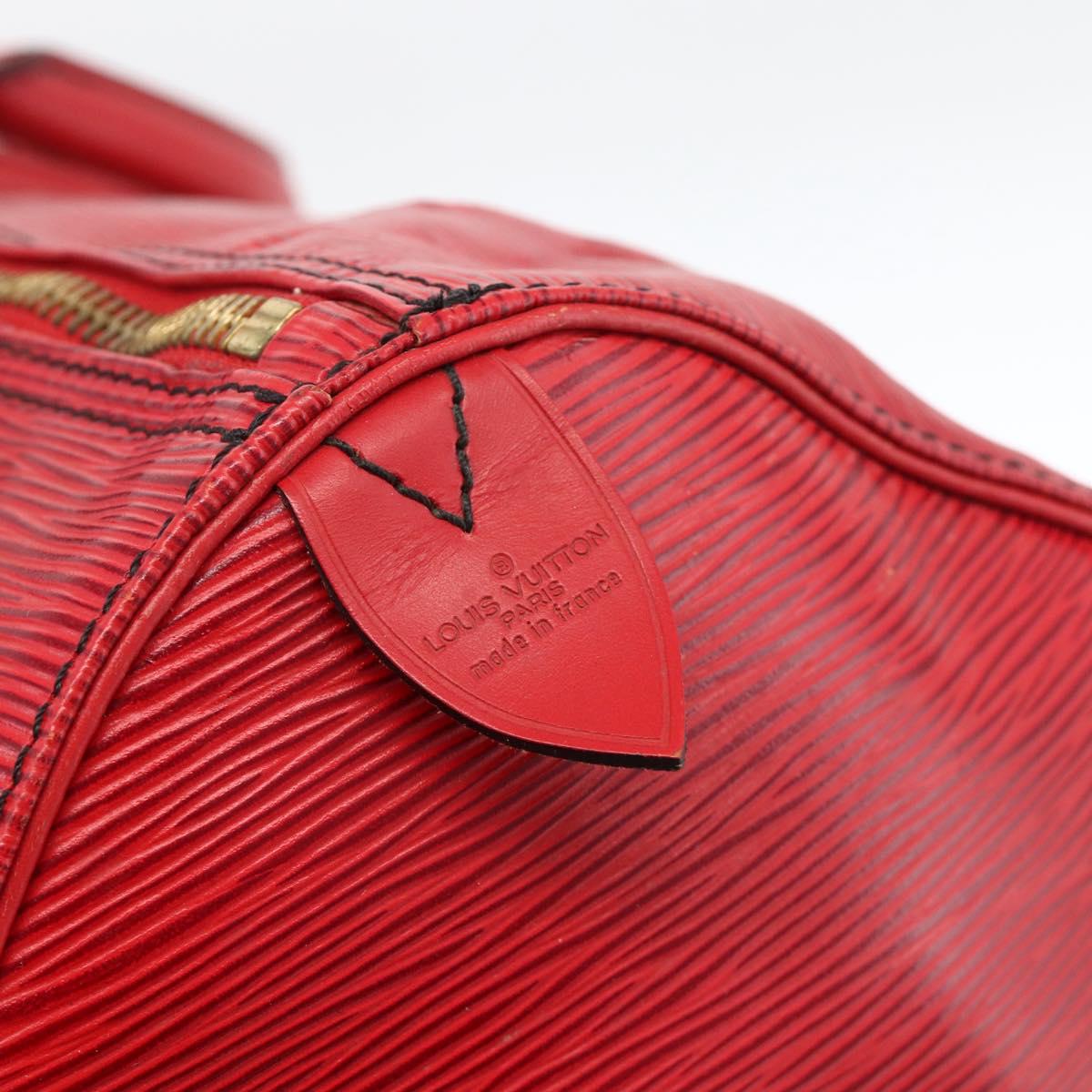 LOUIS VUITTON Epi Keepall 55 Boston Bag Red M42957 LV Auth 173121