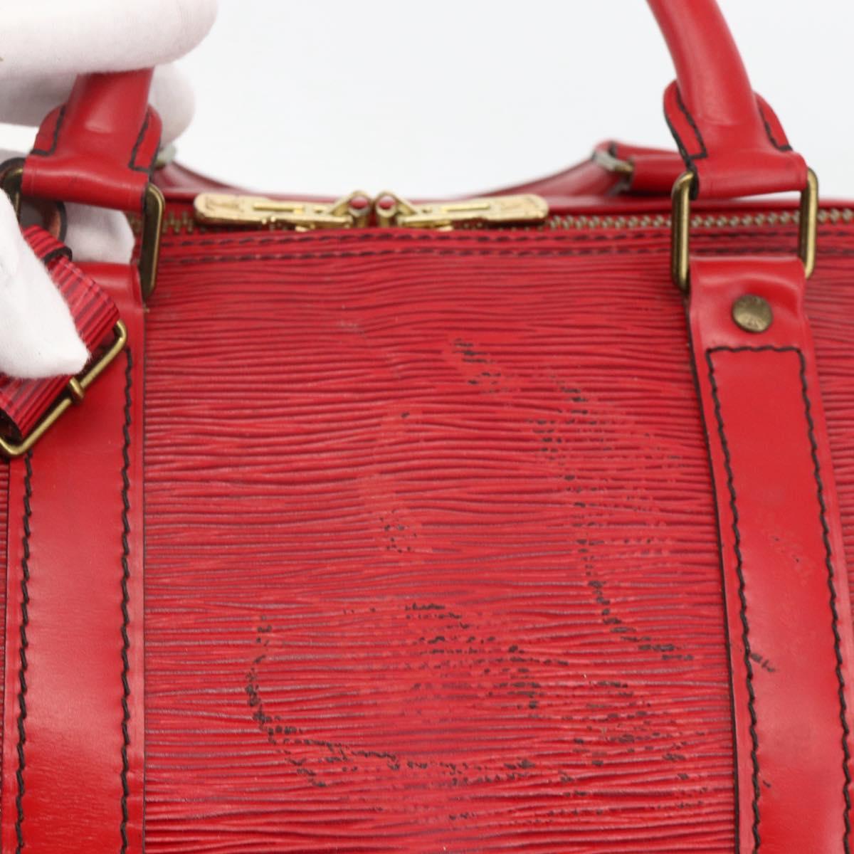 LOUIS VUITTON Epi Keepall 55 Boston Bag Red M42957 LV Auth 173121