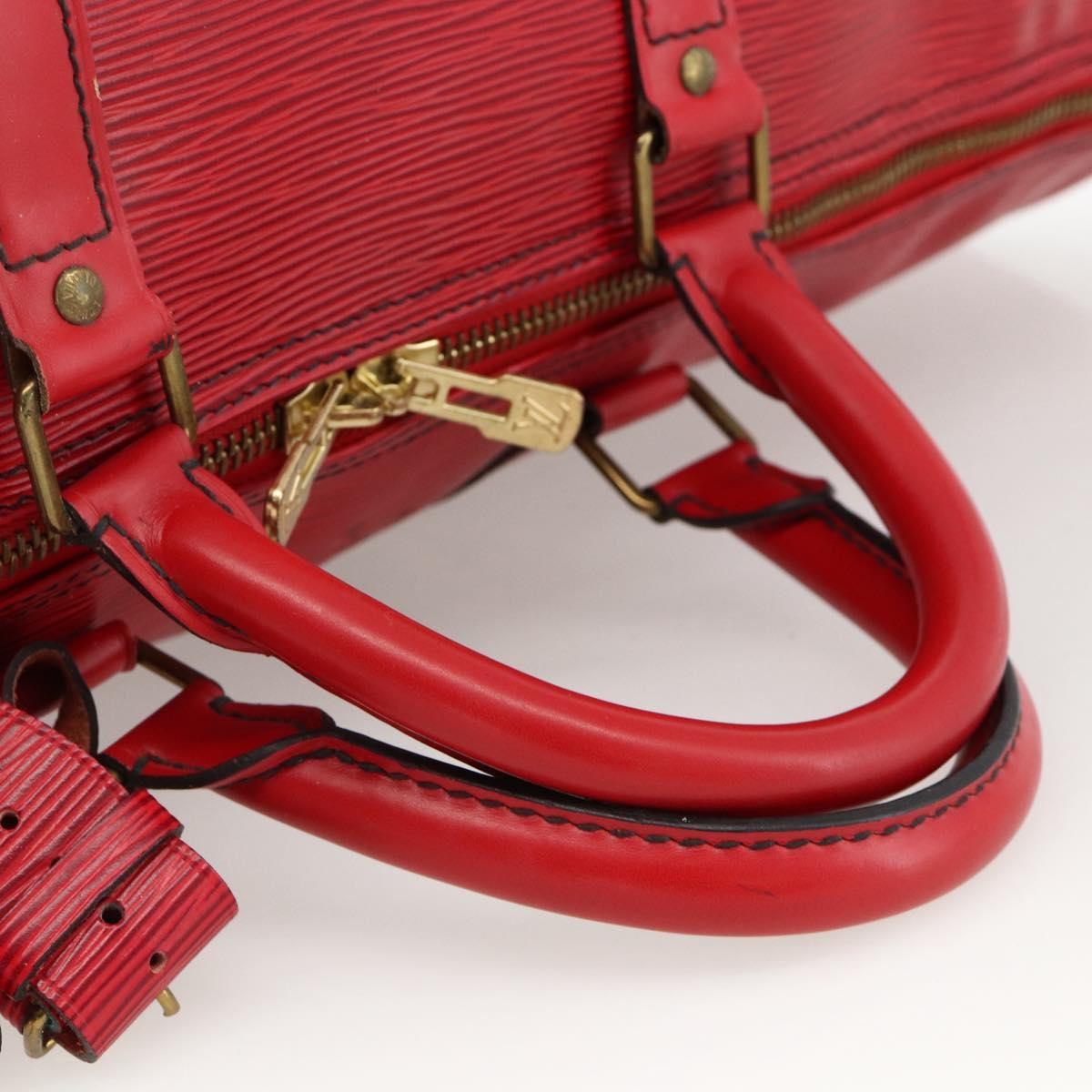 LOUIS VUITTON Epi Keepall 55 Boston Bag Red M42957 LV Auth 173121