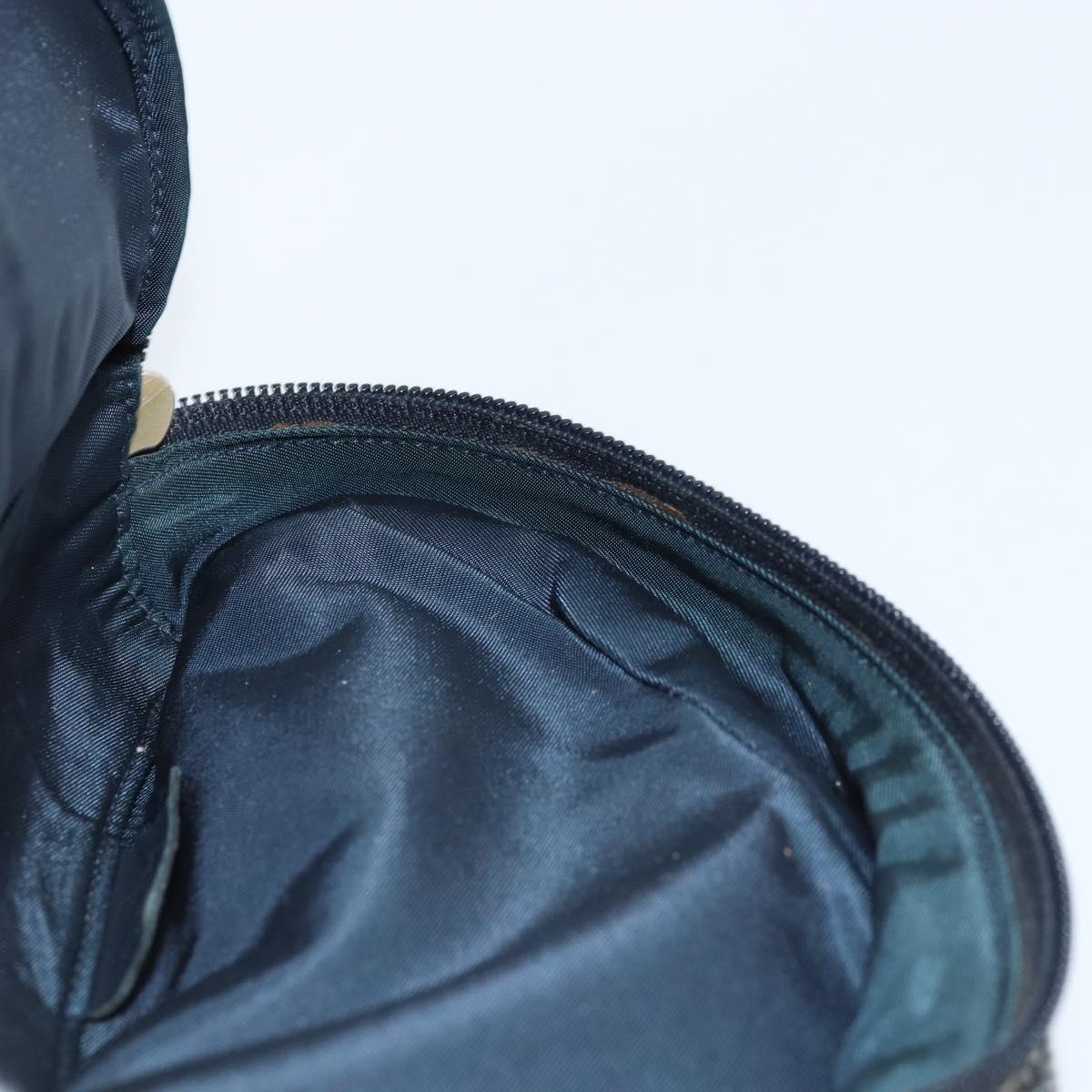 Christian Dior Trotter Canvas Saddle Pouch Navy Gold Auth 173140