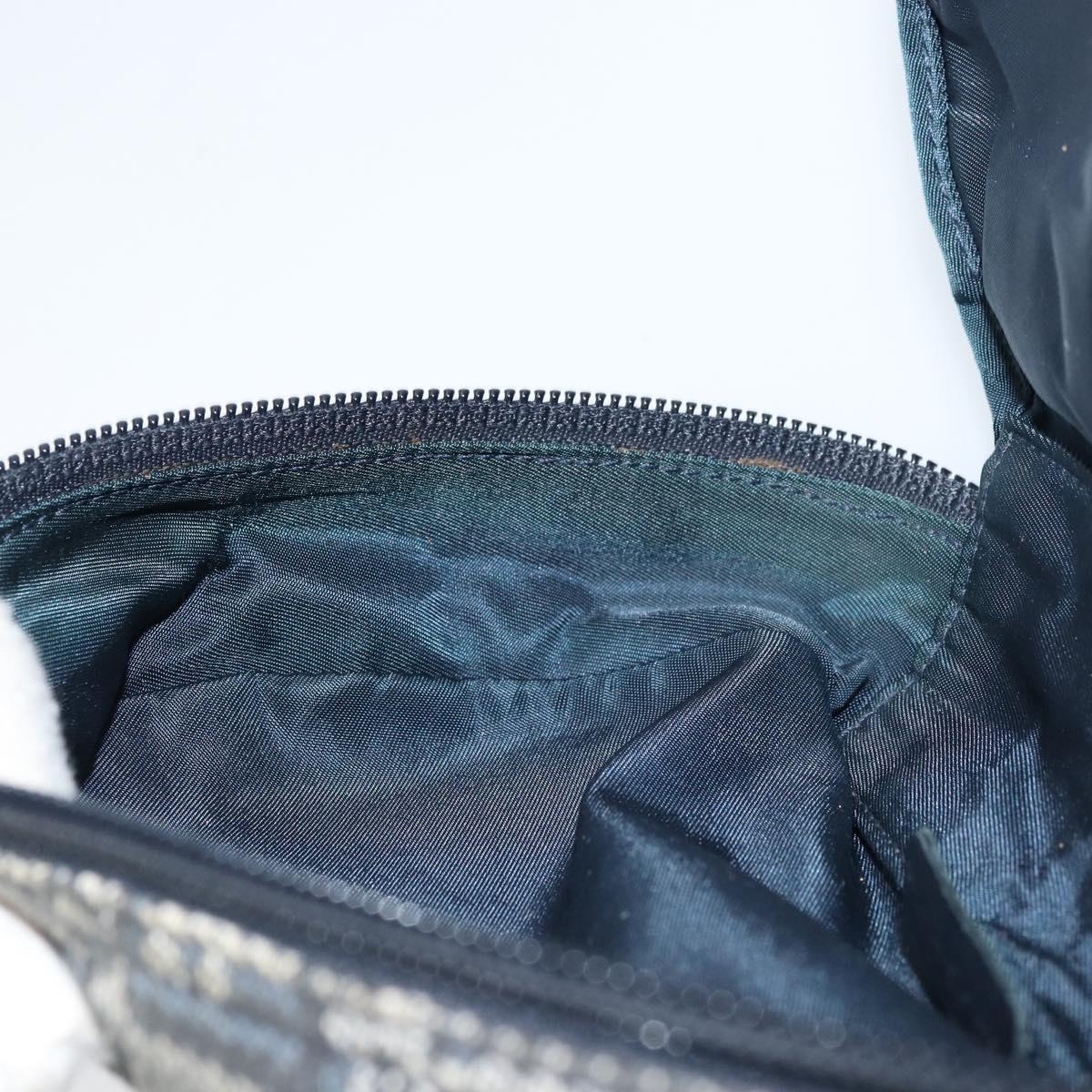 Christian Dior Trotter Canvas Saddle Pouch Navy Gold Auth 173140