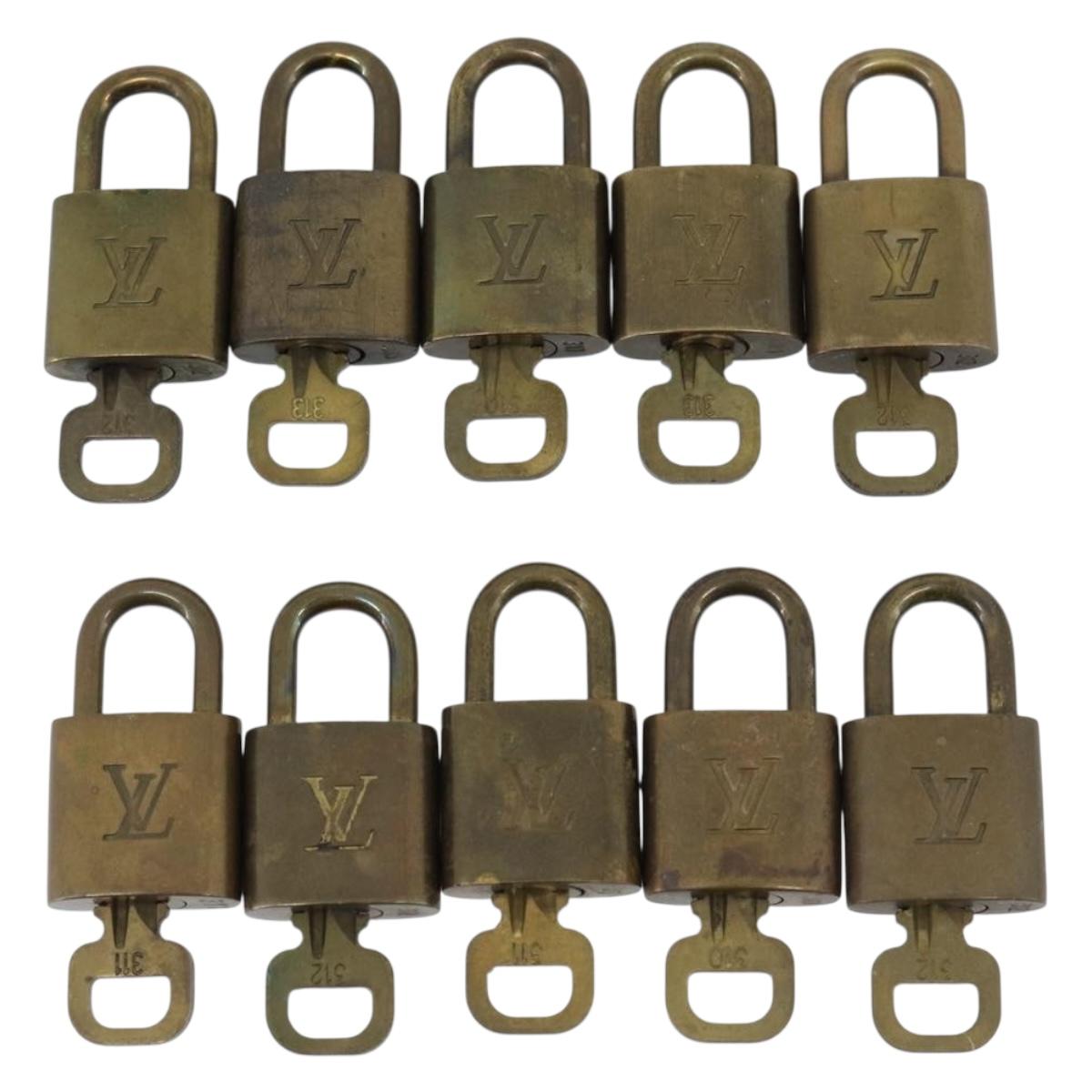 LOUIS VUITTON Padlock 10 Set Padlock metal Gold LV Auth 173149