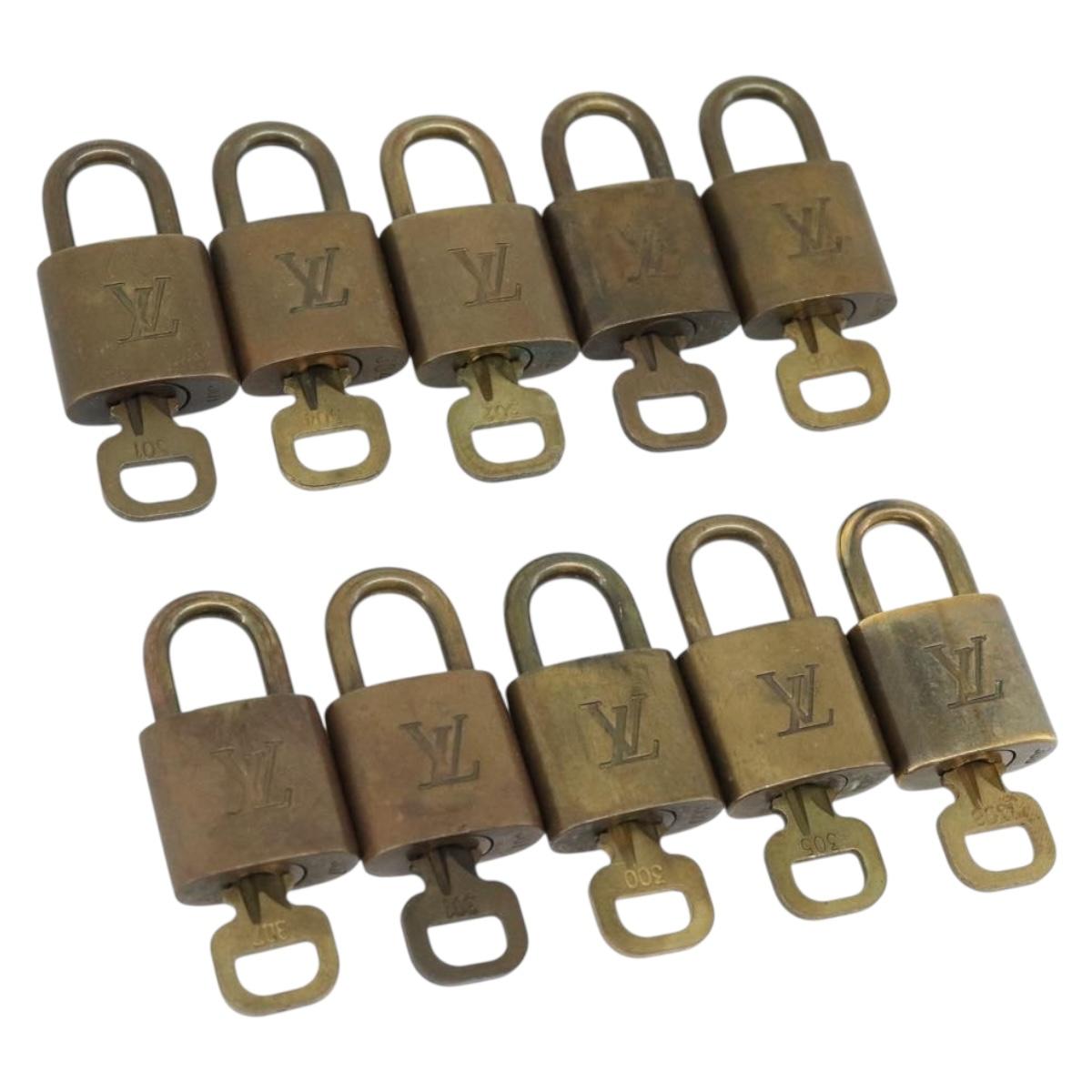 LOUIS VUITTON Padlock 10 Set Padlock metal Gold LV Auth 173150