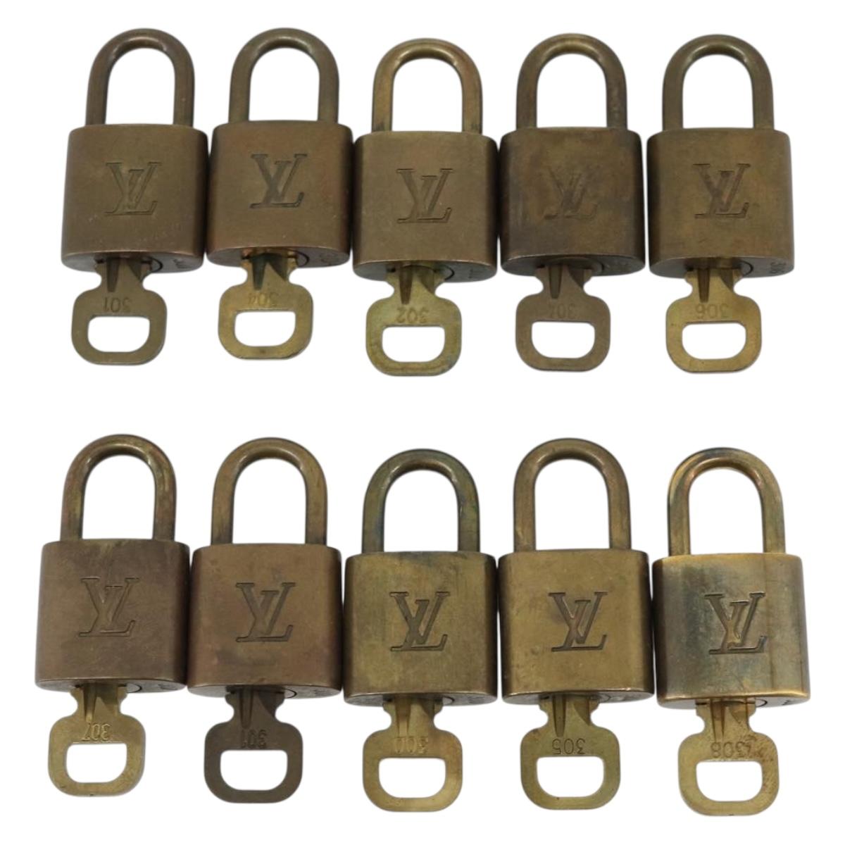 LOUIS VUITTON Padlock 10 Set Padlock metal Gold LV Auth 173150