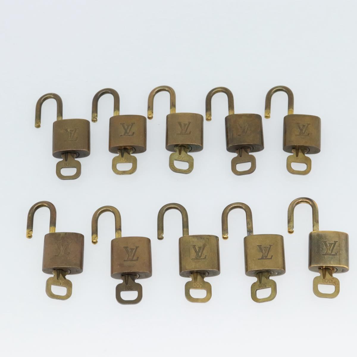 LOUIS VUITTON Padlock 10 Set Padlock metal Gold LV Auth 173150