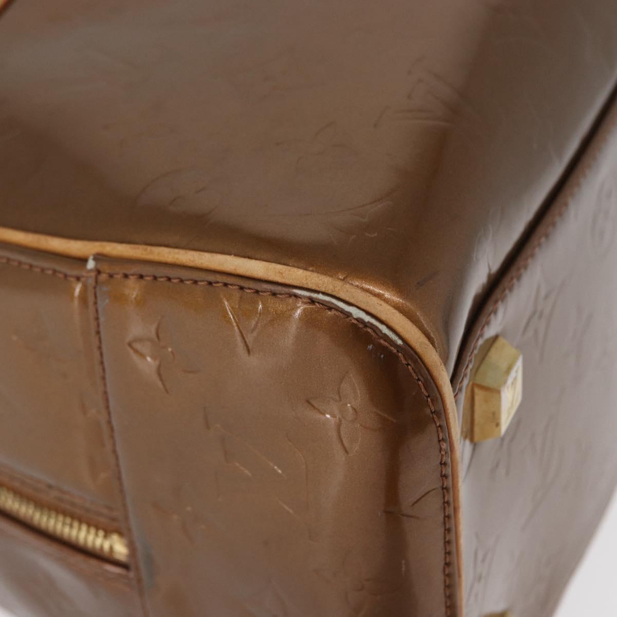 LOUIS VUITTON Monogram Vernis Tompkins Square Bag Bronze M91103 LV Auth 173153