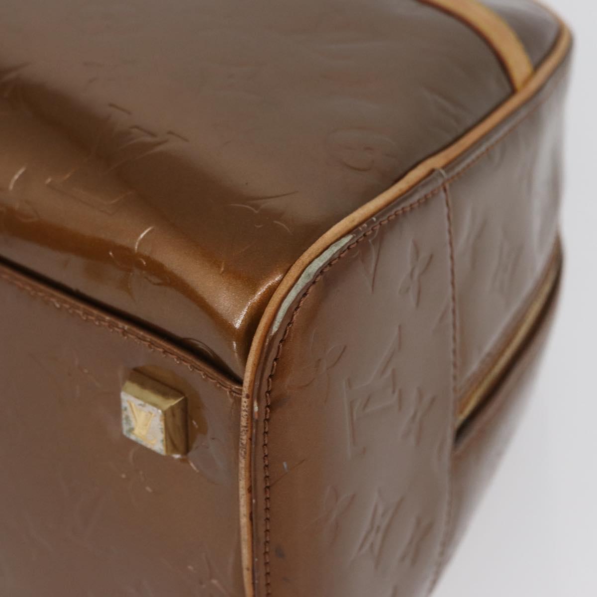 LOUIS VUITTON Monogram Vernis Tompkins Square Bag Bronze M91103 LV Auth 173153
