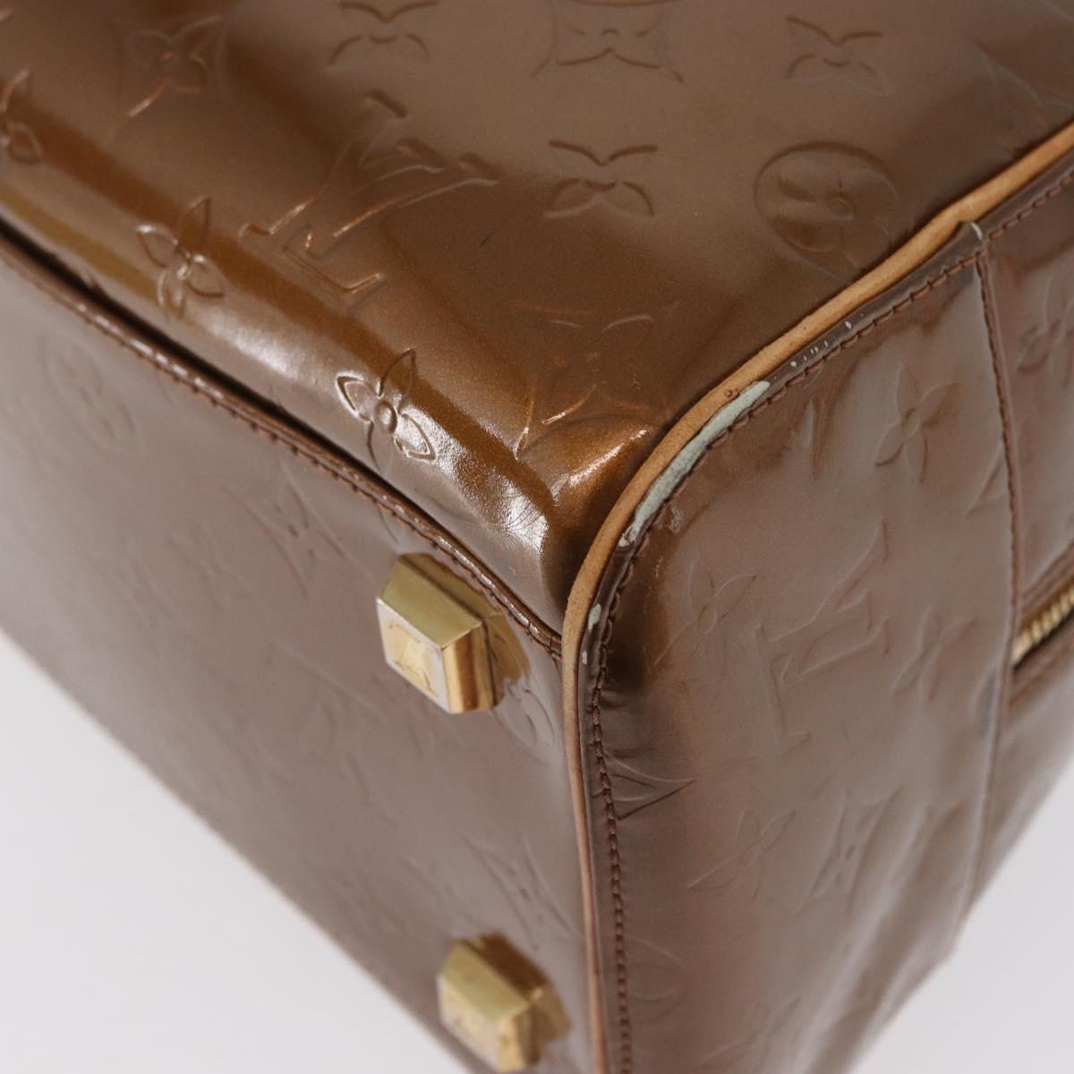 LOUIS VUITTON Monogram Vernis Tompkins Square Bag Bronze M91103 LV Auth 173153