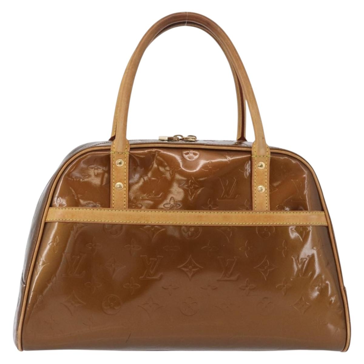 LOUIS VUITTON Monogram Vernis Tompkins Square Bag Bronze M91103 LV Auth 173153