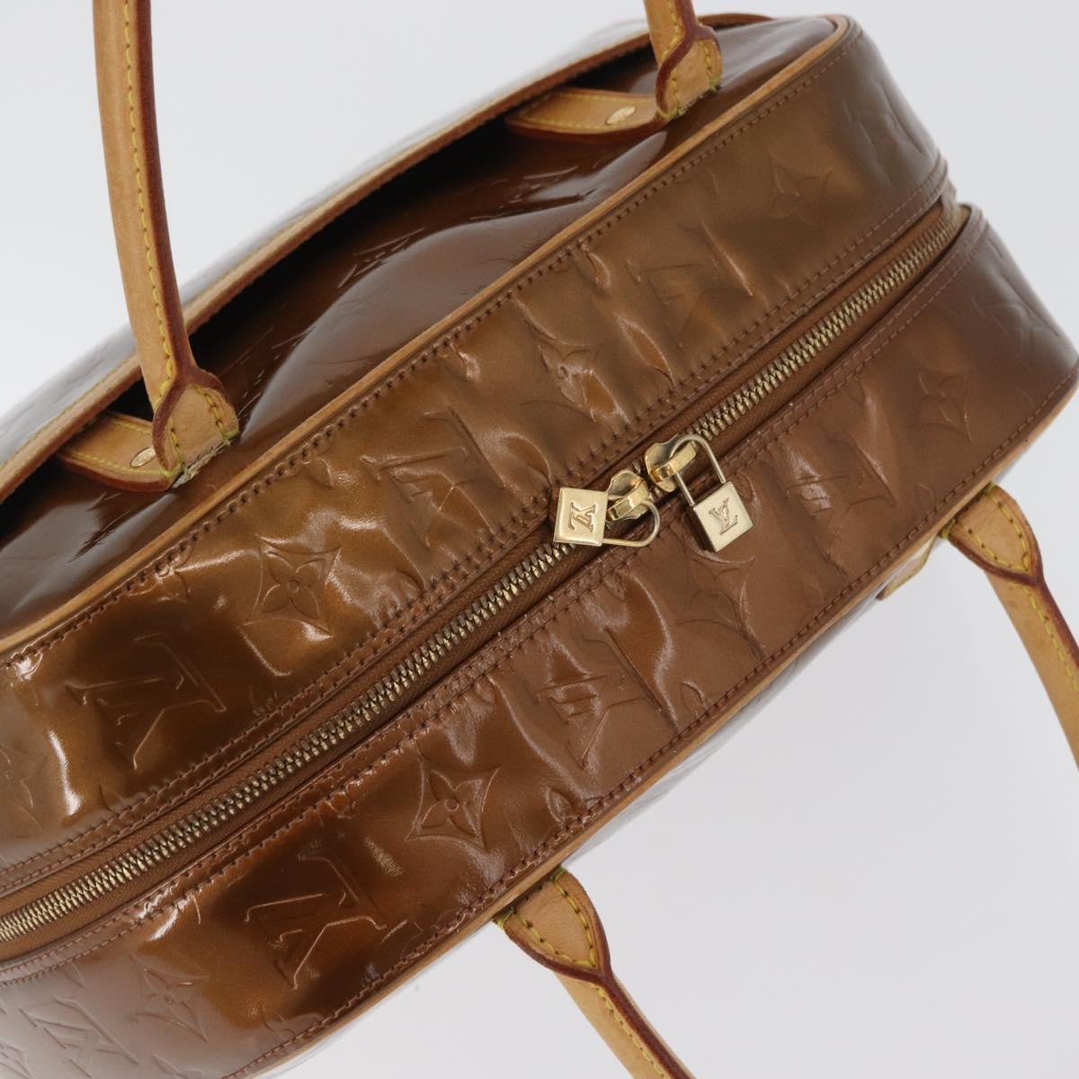 LOUIS VUITTON Monogram Vernis Tompkins Square Bag Bronze M91103 LV Auth 173153