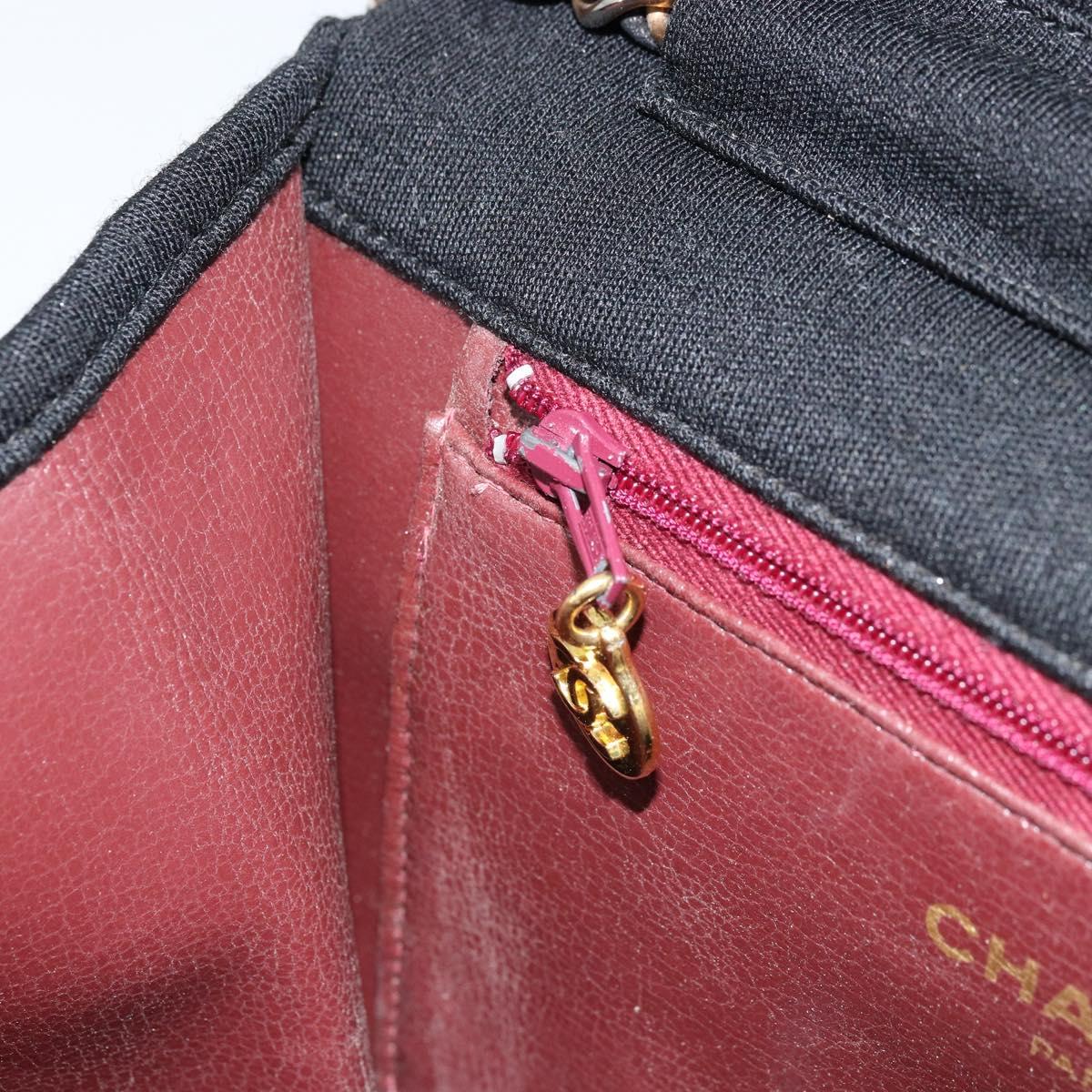 CHANEL Chain Matelasse 22 Shoulder Bag Jersey Black Gold CC Auth 173155