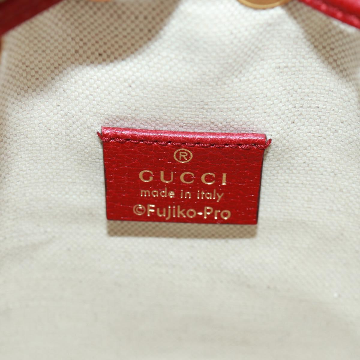 GUCCI GUCCI ﾃ Doraemon Micro GG Supreme Bag PVC Beige Gold 647801 Auth 173166SAM