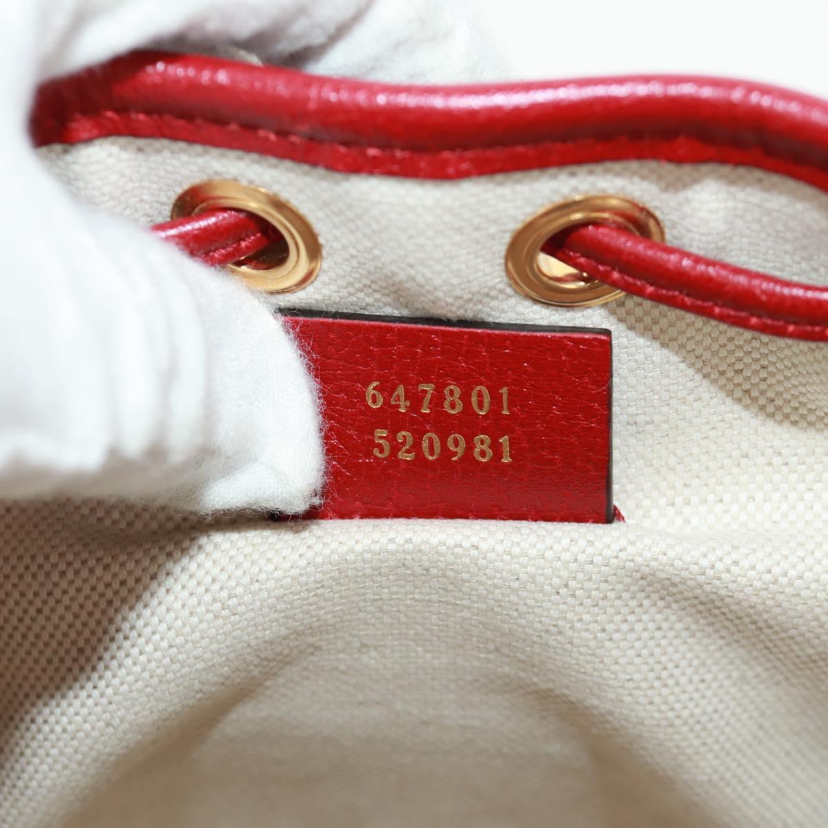 GUCCI GUCCI ﾃ Doraemon Micro GG Supreme Bag PVC Beige Gold 647801 Auth 173166SAM