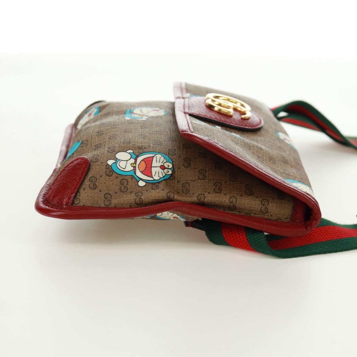 GUCCI GG Supreme Web Sherry Line Waist bag PVC Beige Gold 647817 Auth 173178M