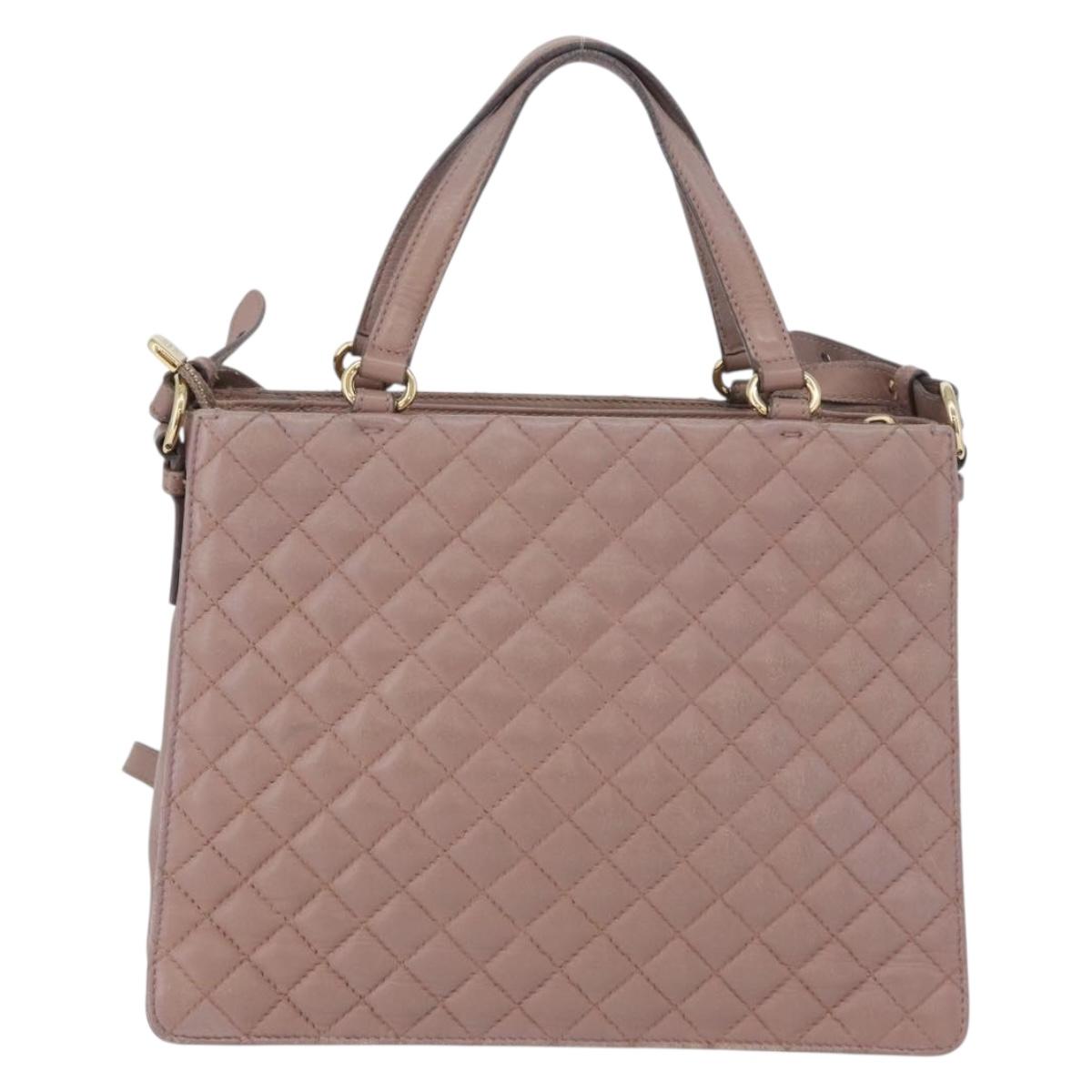 Salvatore Ferragamo Vala Shoulder Bag Leather 2way Purple Gold Auth 173180