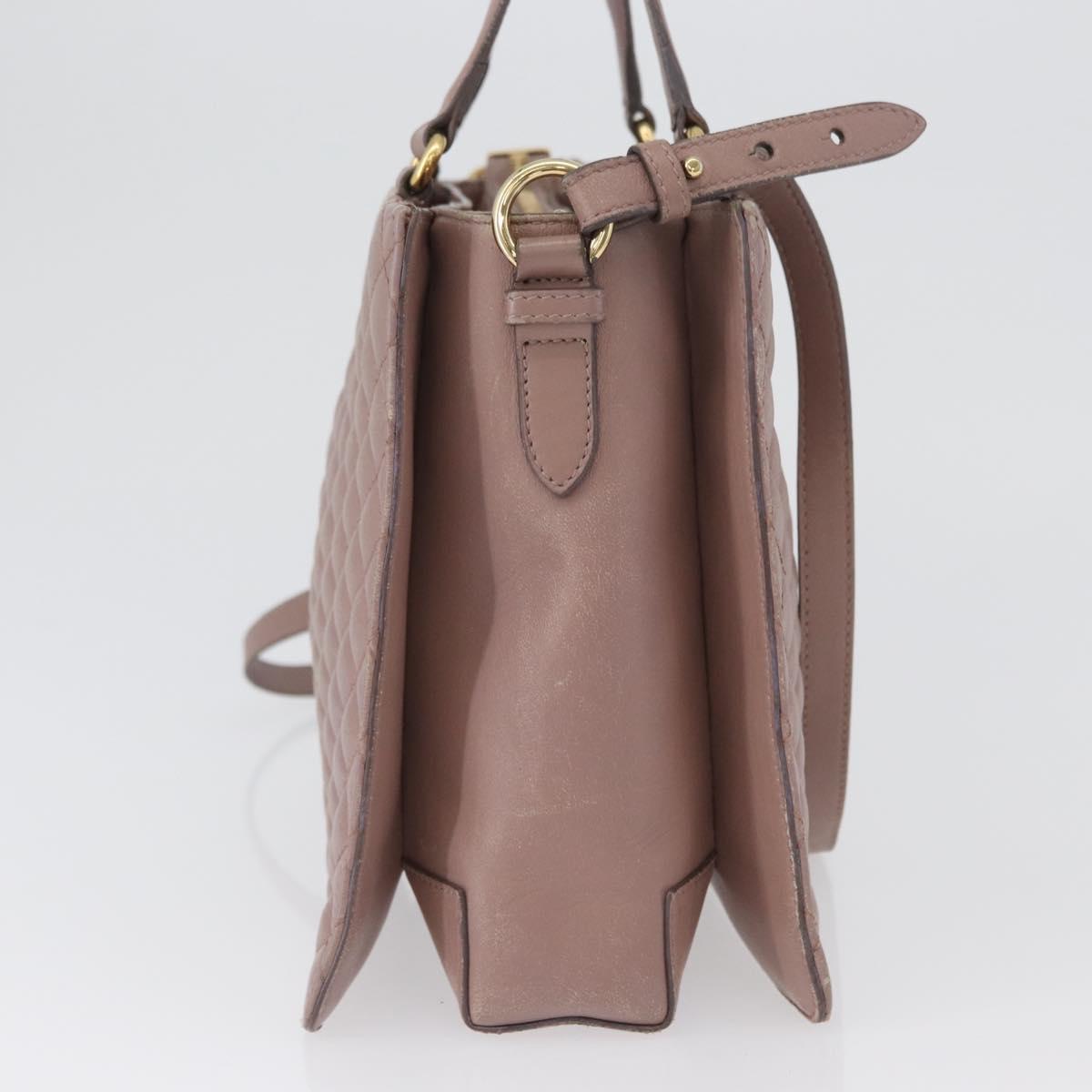 Salvatore Ferragamo Vala Shoulder Bag Leather 2way Purple Gold Auth 173180